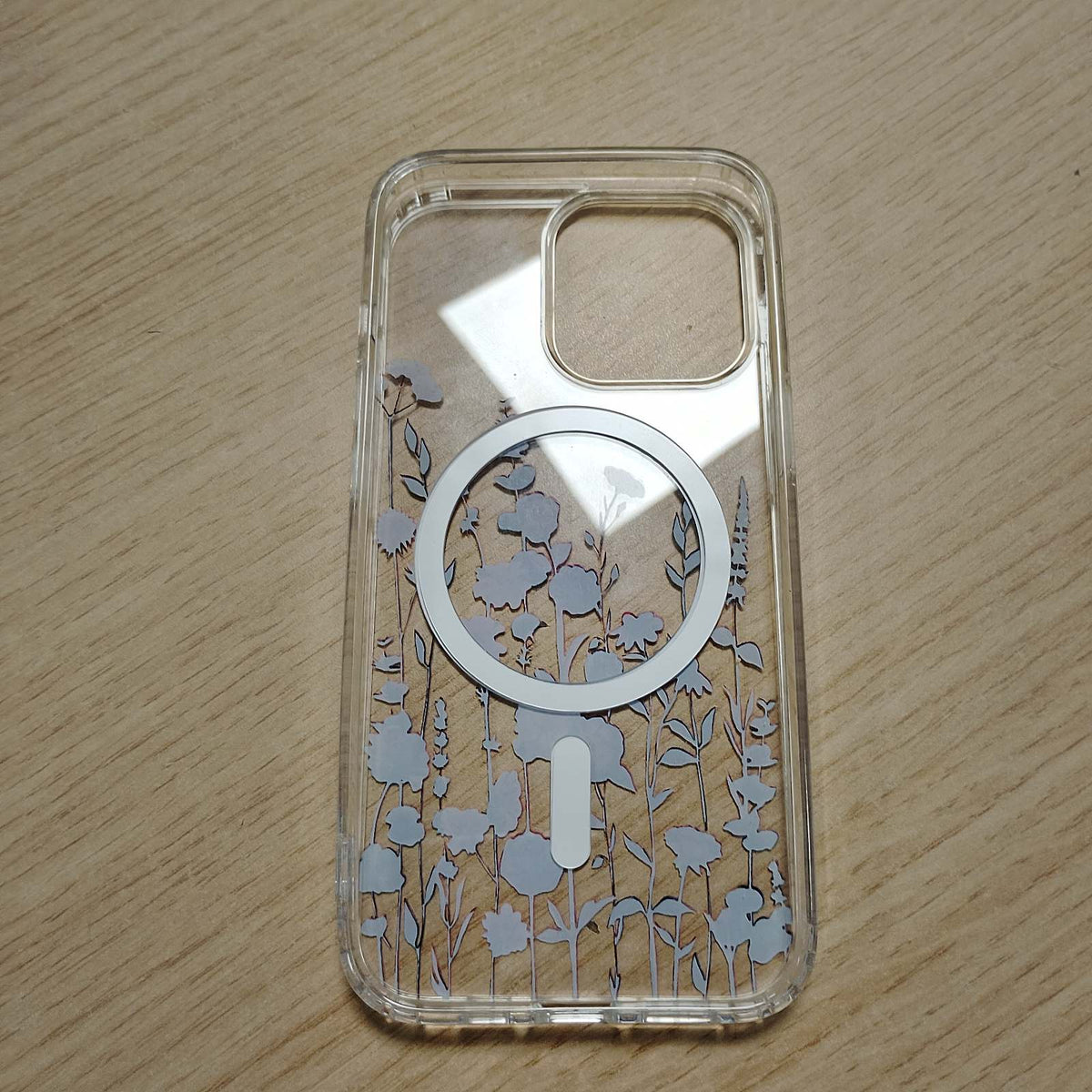 320564 - L-FADNUT Mbulesë magnetike për iPhone 13 Pro, e pajtueshme me MagSafe, mbrojtëse transparente me motive lulesh, rezistente ndaj goditjeve dhe gërvishtjeve