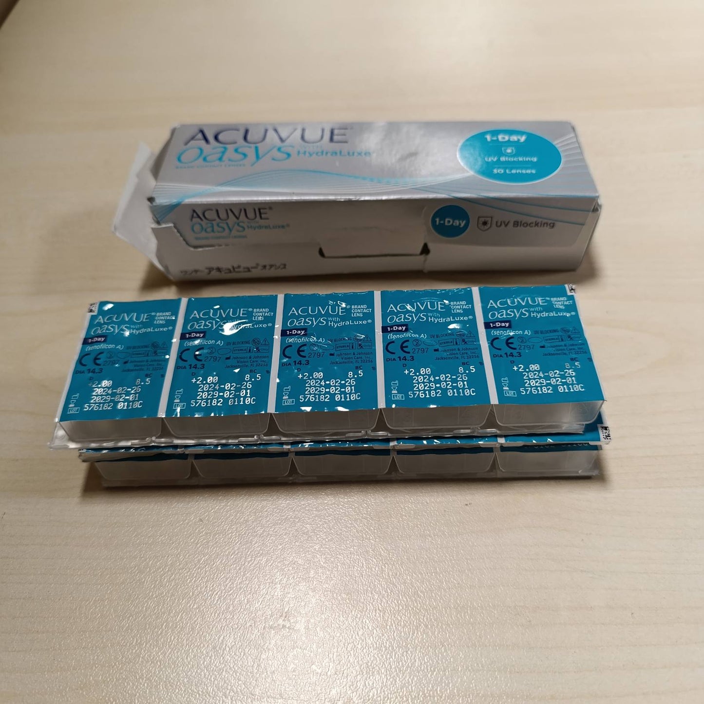 316522 - ACUVUE OASYS 1-DAY, Lentet e kontaktit ditore, 2 dioptri, BC 8.5, Mbrojtje nga rrezet UV, 30 lente