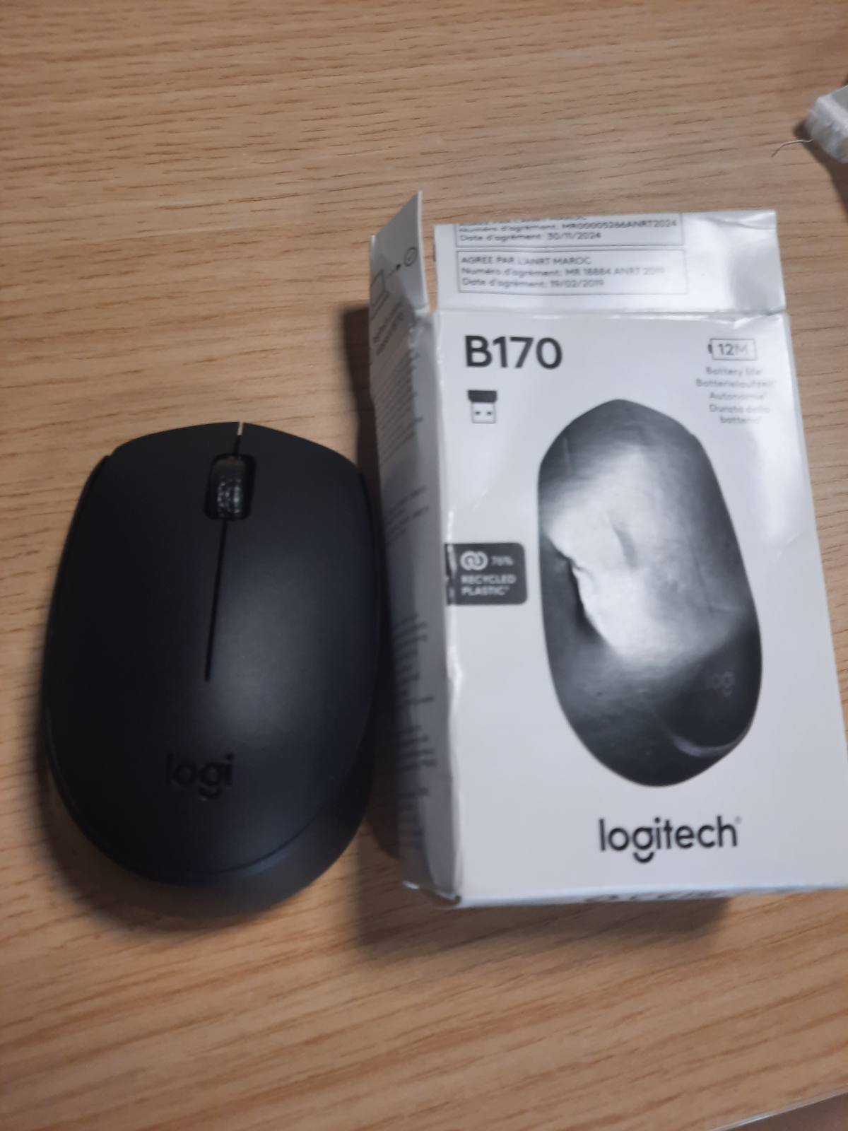 274233 - LOGITECH Maus pa tel B170, 2.4 GHz me Nano-marrës, Ndjekje optike, Jetëgjatësi baterie 12-mujore, Ambidextrous, i pajtueshëm me PC/Mac/Laptop - Gri
