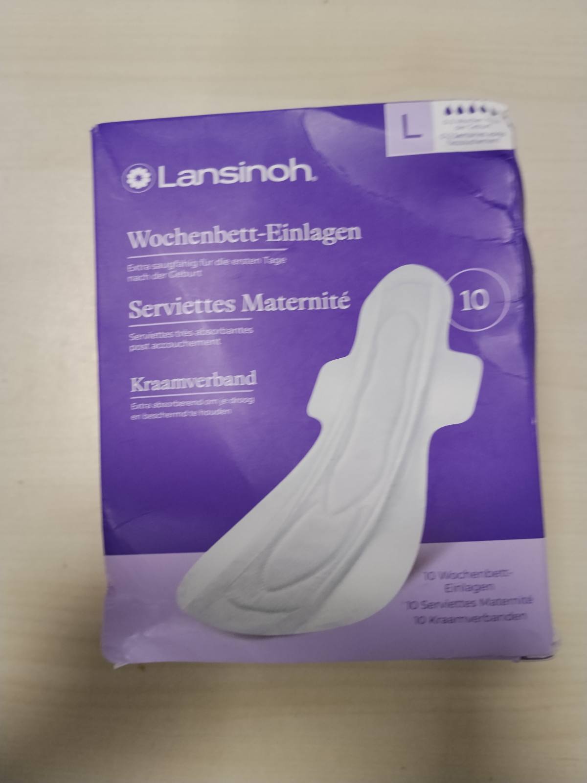319144 - LANSINOH - Peceta sanitare kundër gjakderdhjes pas lindjes - Ultra absorbuese me krahë - Rezistent ndaj rrjedhjeve - Ideale pas lindjes