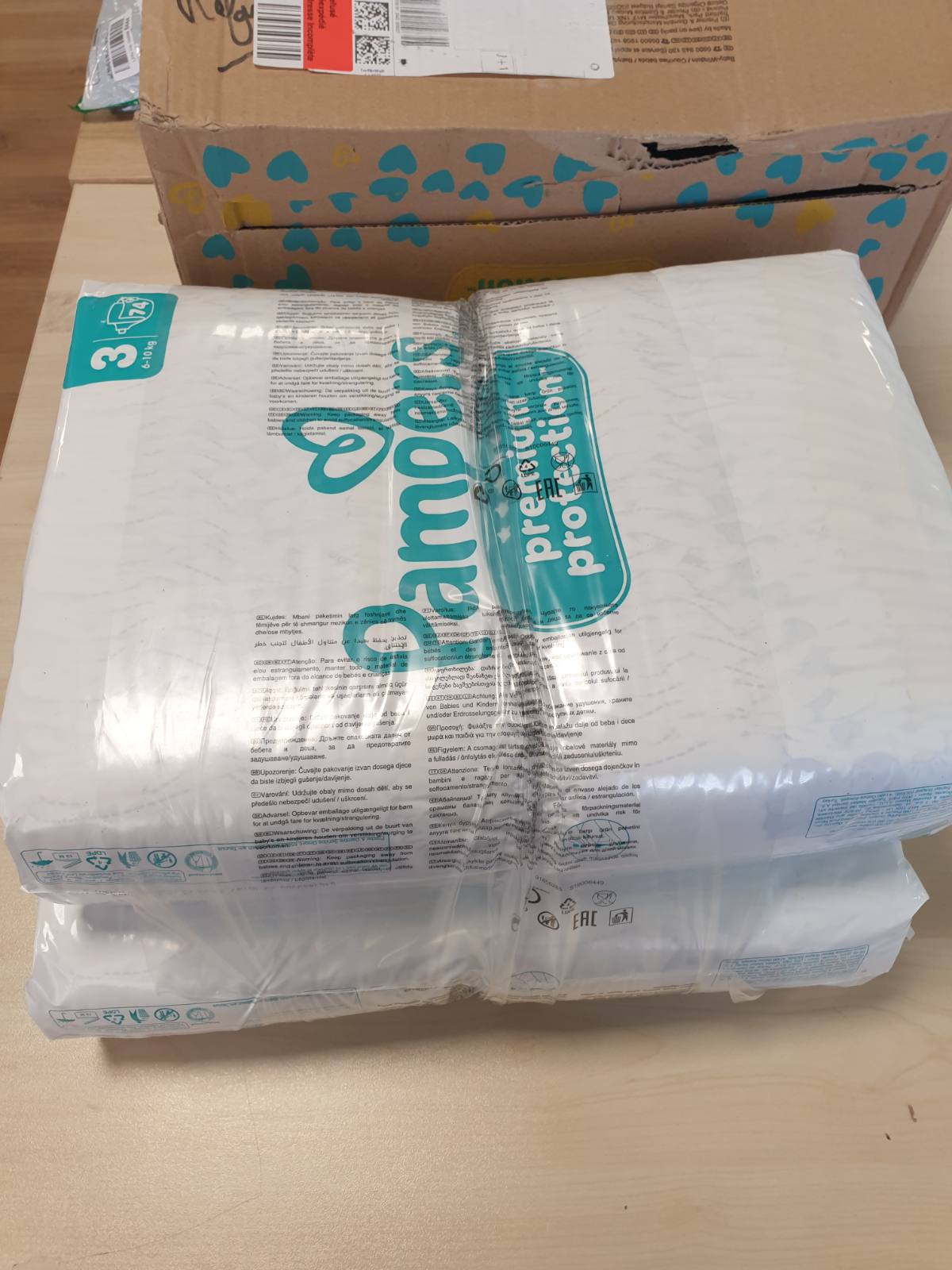 315756 - PAMPERS Premium Protection, Madhësia 3, 148 pelena, për fëmijë 6-10 kg, mbrojtje e dyfishtë për lëkurën dhe rrjedhjet, përfshin 10 peceta Harmonie Aqua