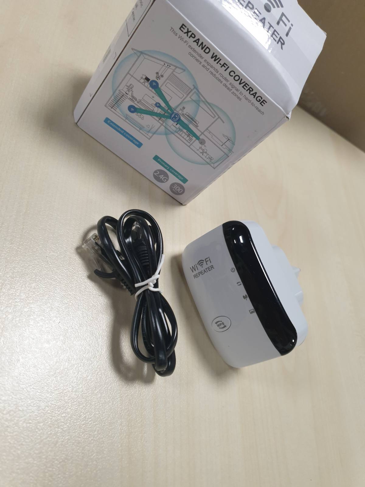 273013 - AMPLIFIKATOR WiFi, përsëritës WiFi, mbulon deri në 300 m² dhe 45 pajisje, me port Ethernet, instalim të shpejtë, përforcues sinjali WLAN, prizë EU
