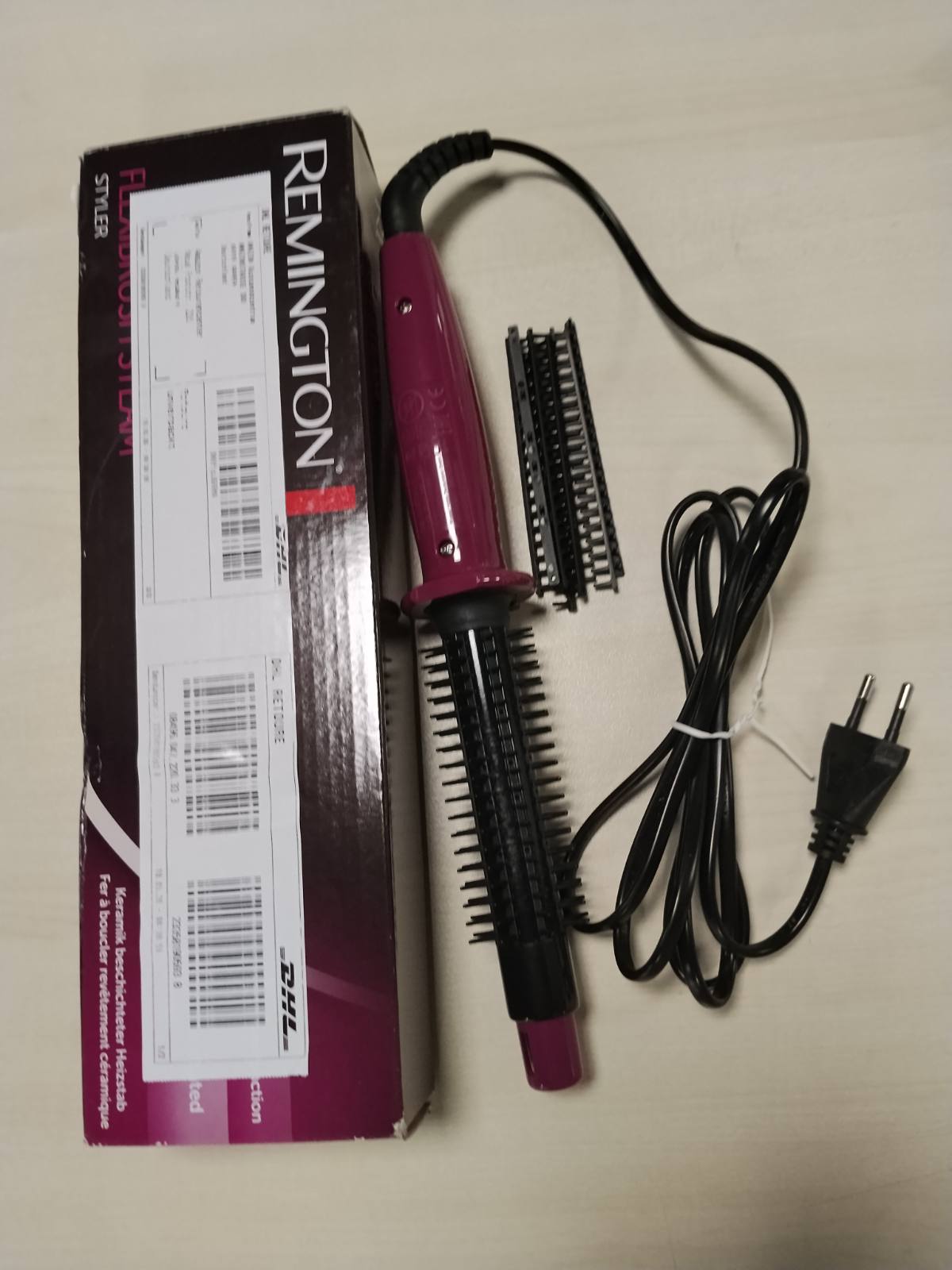 317119 - REMINGTON Furçë me ajër të nxehtë CB4N, Shufër ngrohëse e veshur me qeramikë, 2 rreshta qimesh, funksion avulli