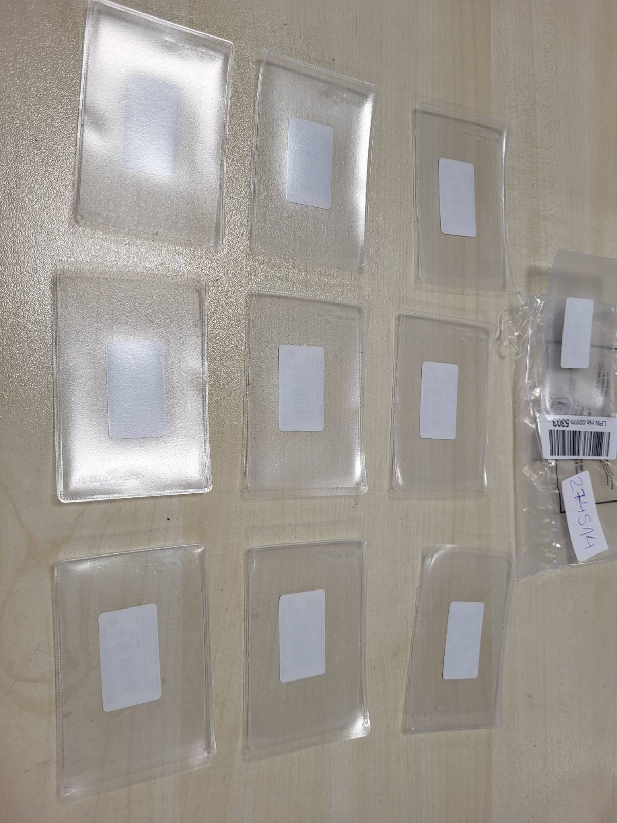 274514 - Mbajtëse e qëndrueshme mbrojtëse dhe mbajtëse për karta identiteti, 10 copë, transparente, për bileta, karta udhëtimi, karta në format 54 x 86 mm, 213619