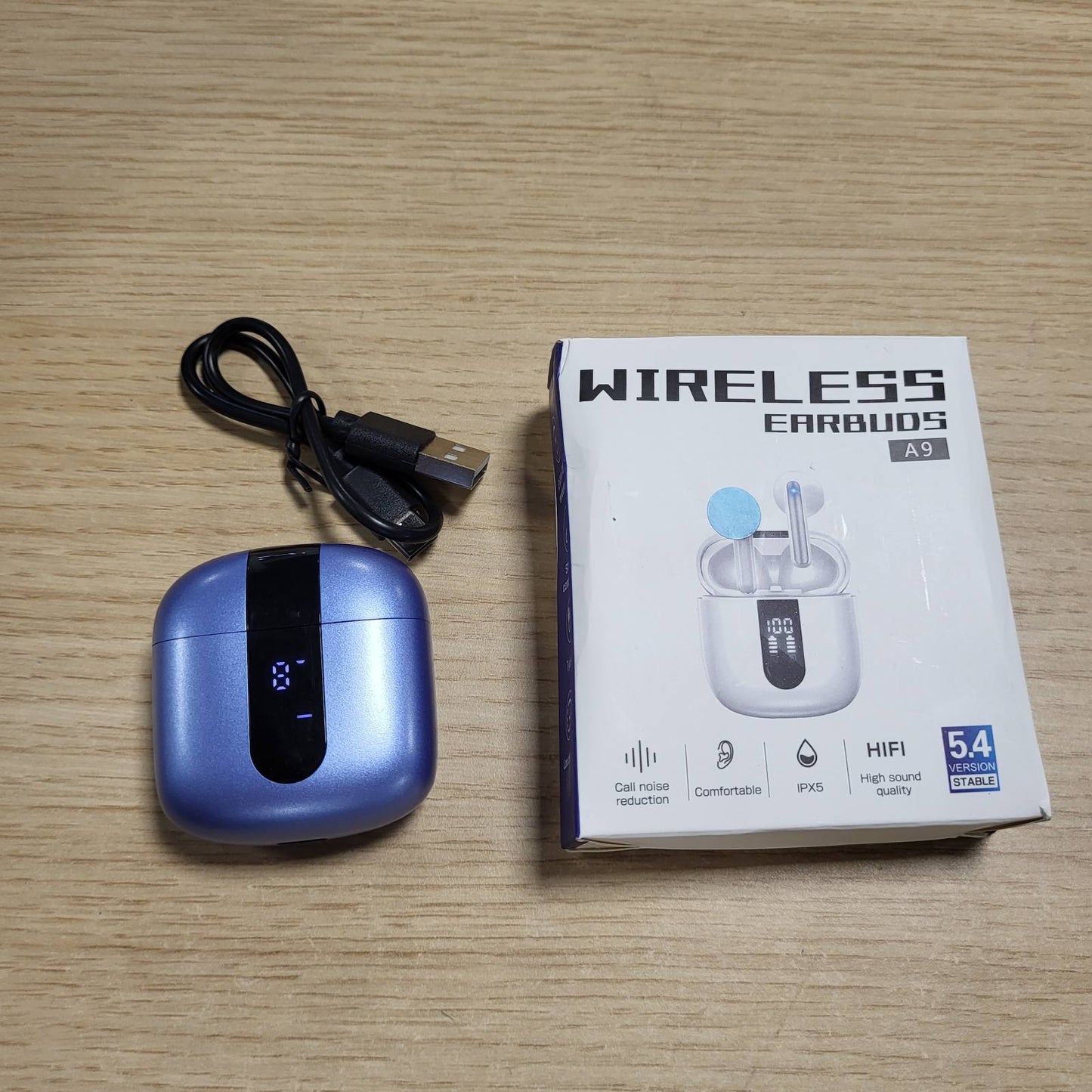 274378 - JBES Kufje Bluetooth pa tel 5.4, 6 mikrofonë me anulim zhurmash, bas i fuqishëm, kohë luajtjeje 60 orë, IP5 rezistente ndaj ujit, për iPhone dhe Android (Blu)