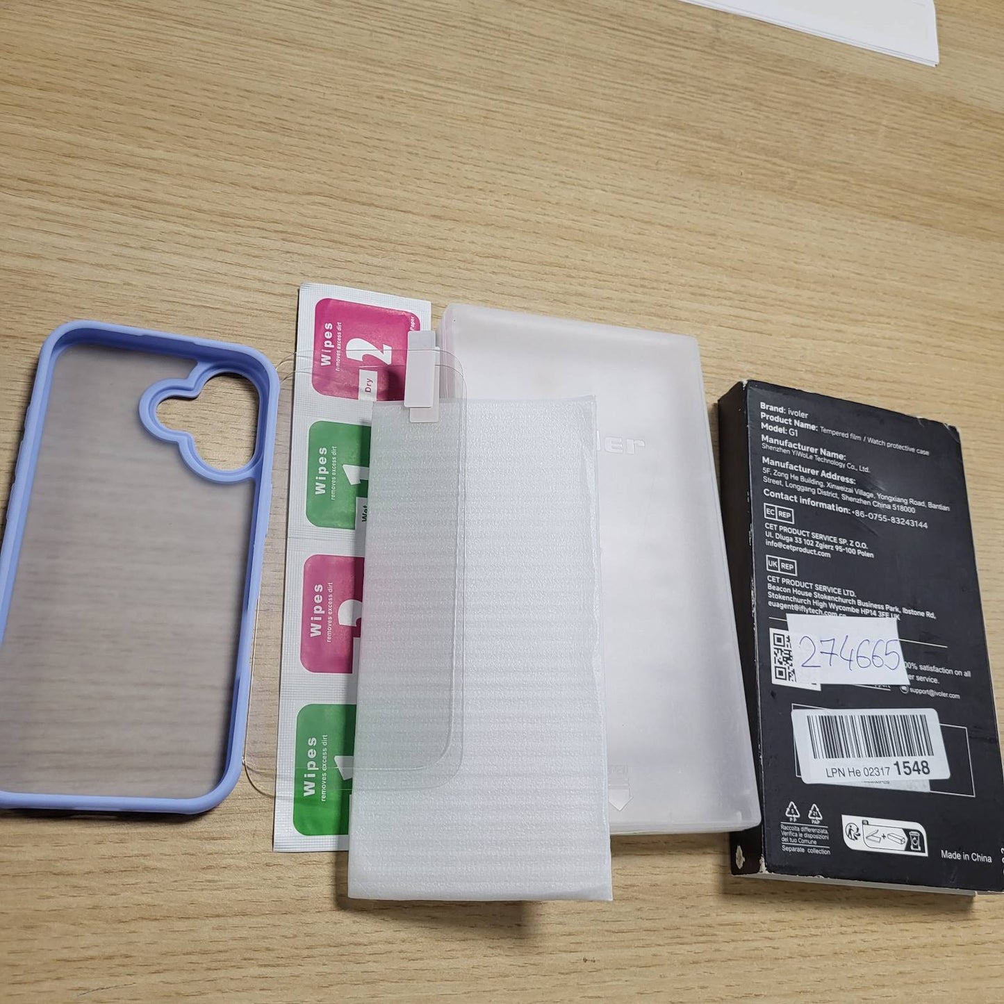 274665 - IVOLER Mbështjellëse mat për iPhone 17 me 2 pjesë mbrojtëse, Rezistente ndaj goditjeve të gradës ushtarake, Mbështjellëse e hollë me pjesën e pasme transparente dhe parakolp të përforcuar, blu e çelët