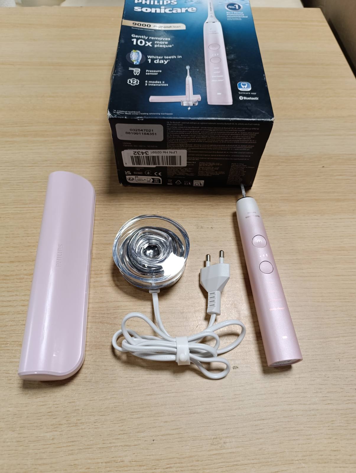 315034 - PHILIPS Hx9911/84 Sonicare Diamond Clean Seria 9000, Furçë Dhëmbësh Elektrike, Rozë, 1 copë, Pako me 1 copë