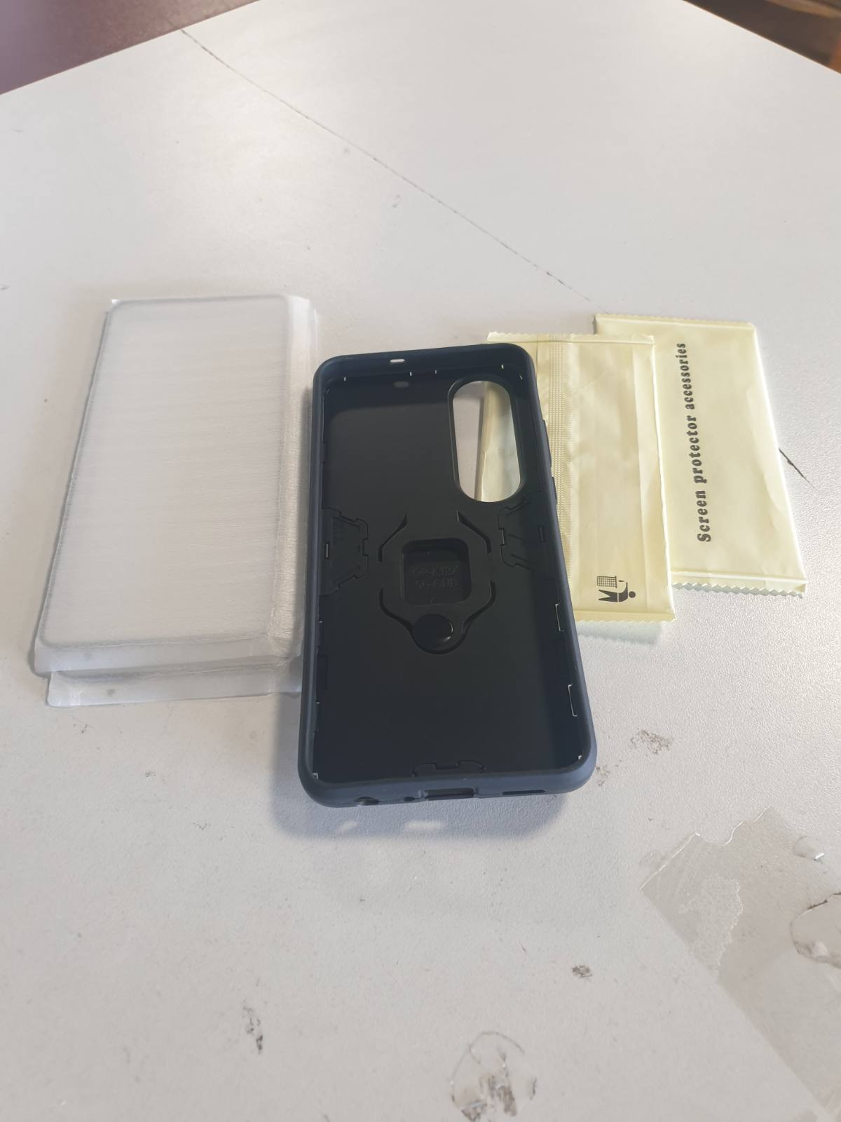 277237 - ESTH® MBËSHTJELLËSE PËR ONEPLUS NORD CE4 LITE 5G ME 2 MBROJTËSE EKRANI, MBËSHTETËSE RROTULLUESE 360°, E ZEZË