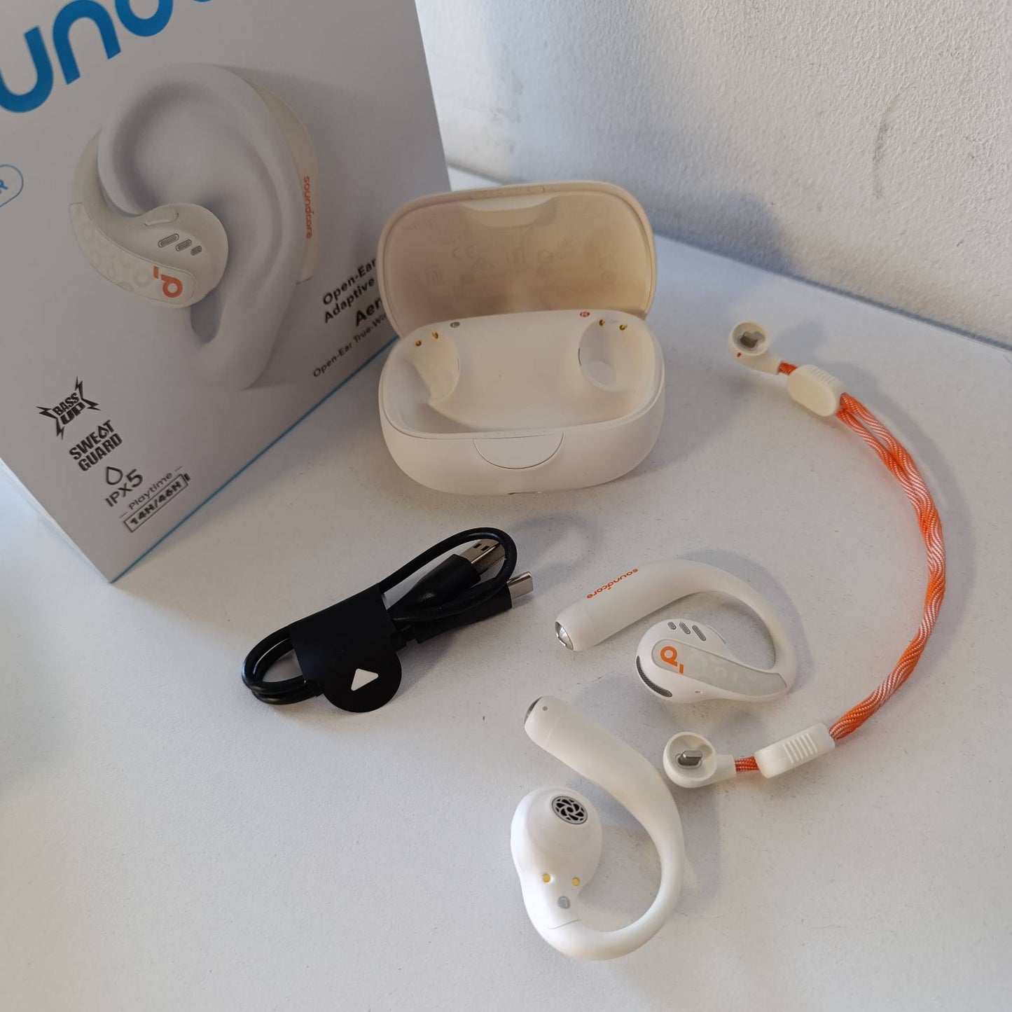 319334 - ANKER Kufje Soundcore AeroFit Pro, vesh të hapur, ultra të lehta, Bluetooth 5.3, IPX5, jetëgjatësi baterie 46 orë, aplikacion, pa tel