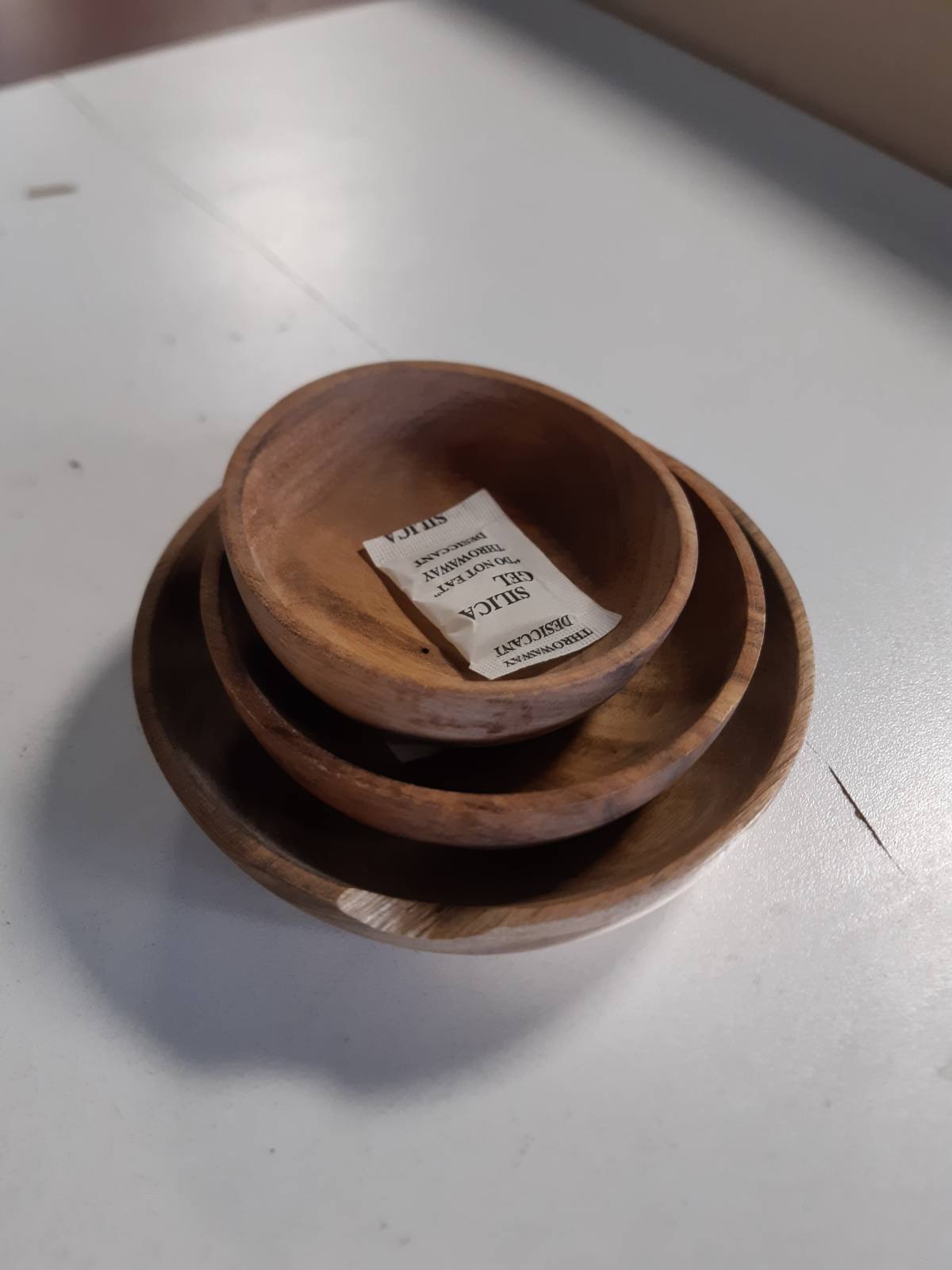 185435 - CREATIVE TOPS NATURALS Tasa Dekorative Prej Druri për Zhytje, e Sigurt për Ushqim, Set prej 3 Copësh (12.8cm, 10cm, 8cm), Thellësi 2cm, Ngjyrë Kafe