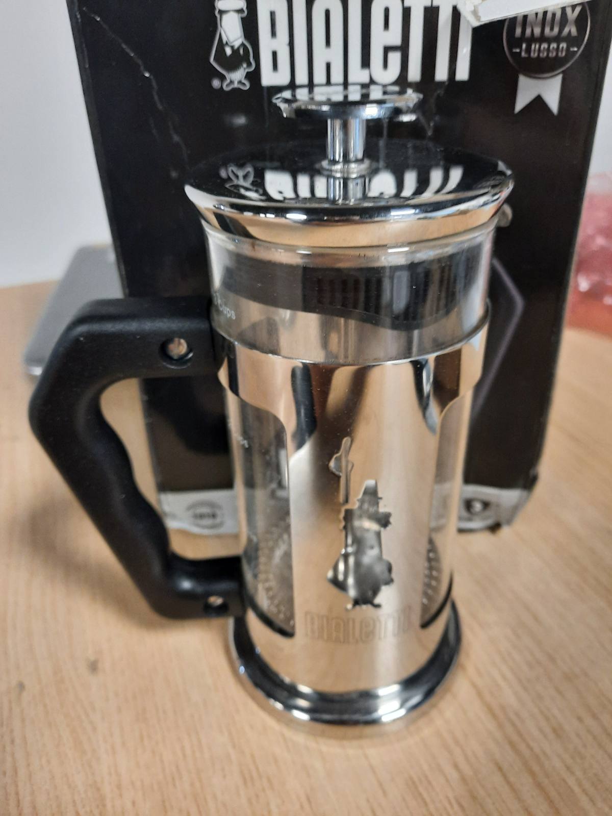 185496 - BIALETTI Presë Kafeje Preziosa me Filtër Pistoni, Trup Çeliku Inox dhe Enë Qelqi Borosilikat, Kapacitet 350ml, Përshtatshme për Lavastovilje, për 3 Gota