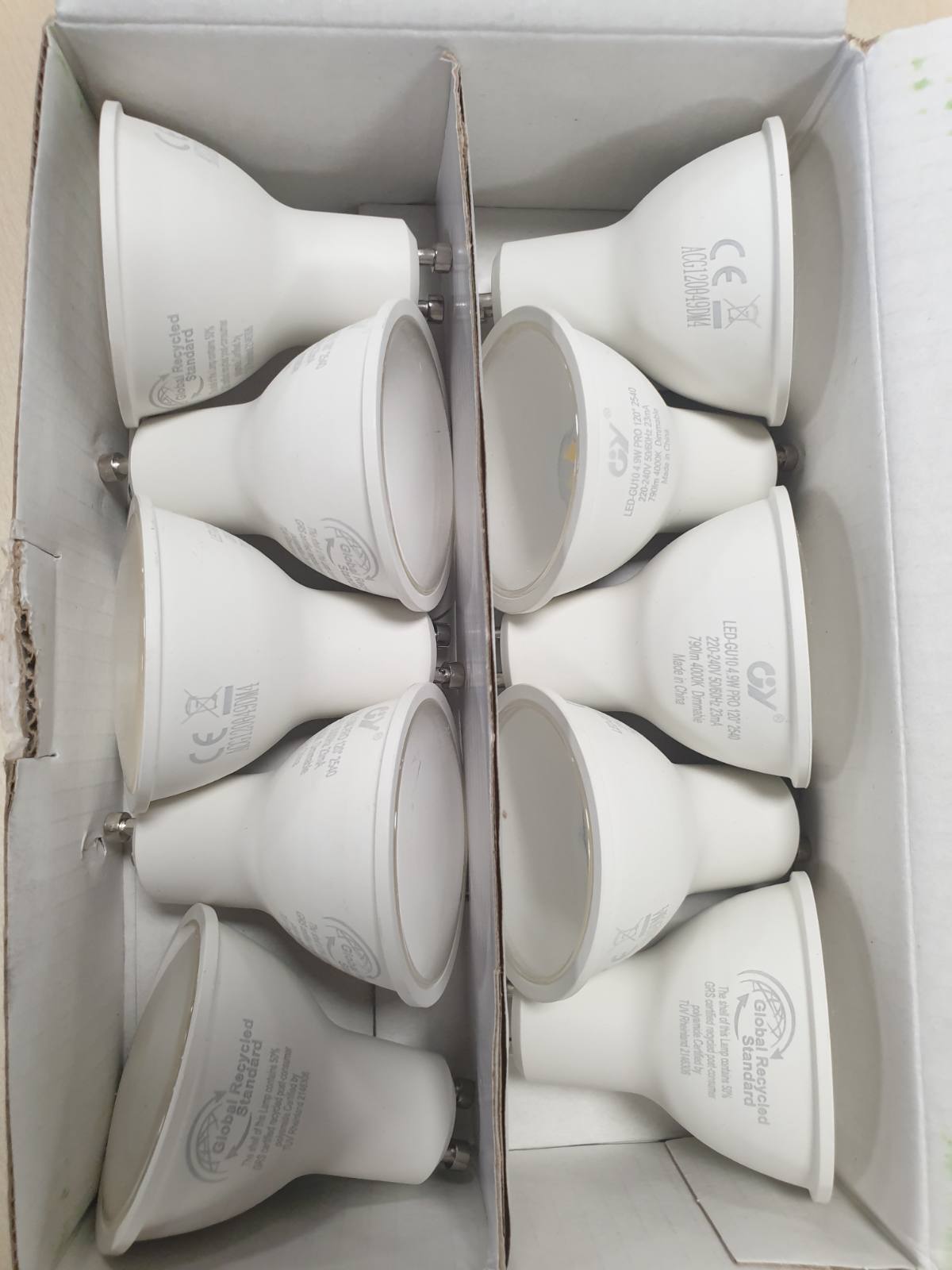 162736 - GY- Llampa LED me errësim GU10, 4.9W (ekuivalente me 75W), 790LM, Dritë Natyrale 4000K, Llampë LED që kursen energji, paketa prej 10 copë