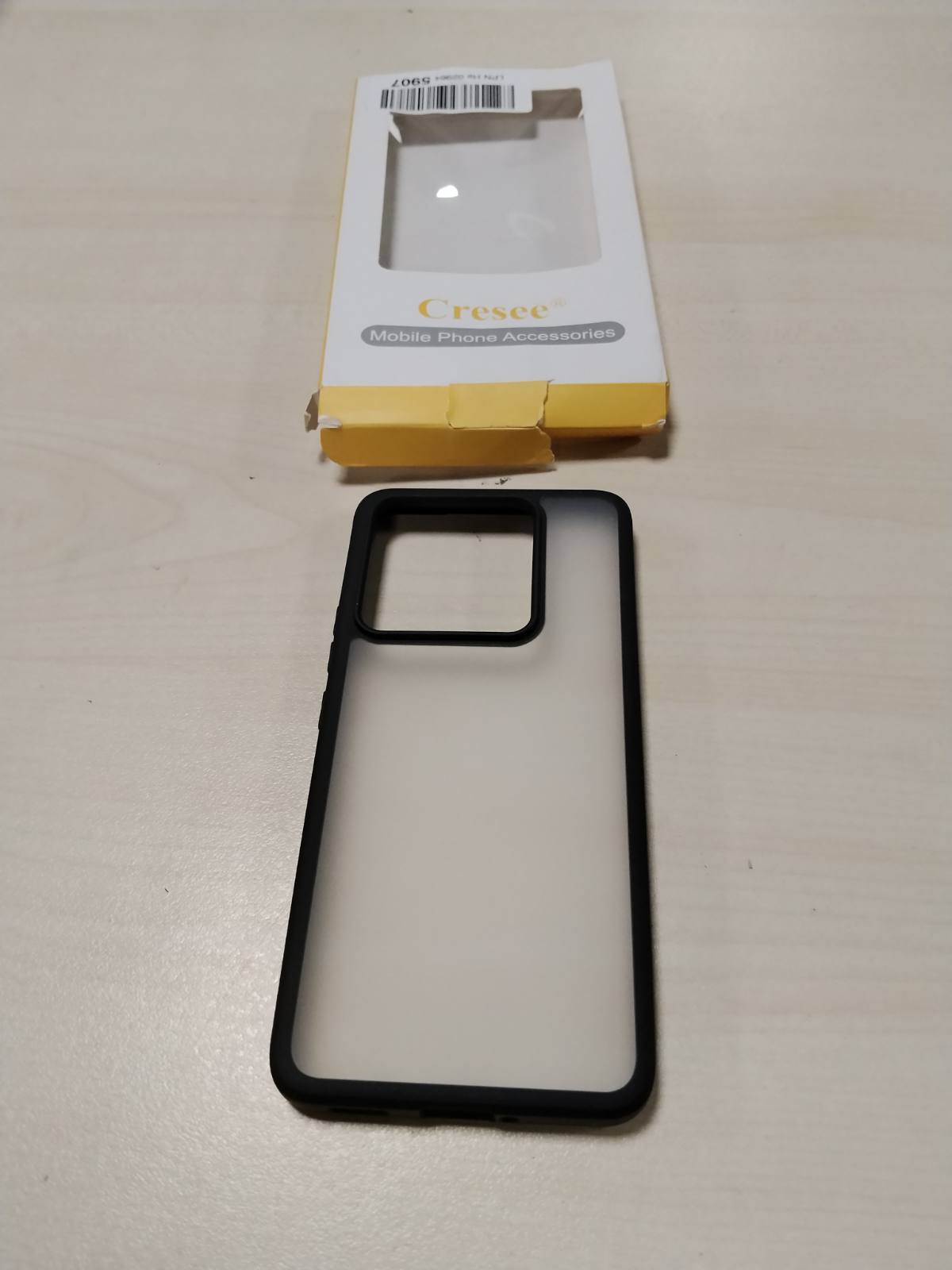 296370 - CRESEE Mbrojtëse e Fortë Mat Transparente për Xiaomi 14T, Parakolp Fleksibël TPU, Rezistent ndaj Goditjeve, e Zezë