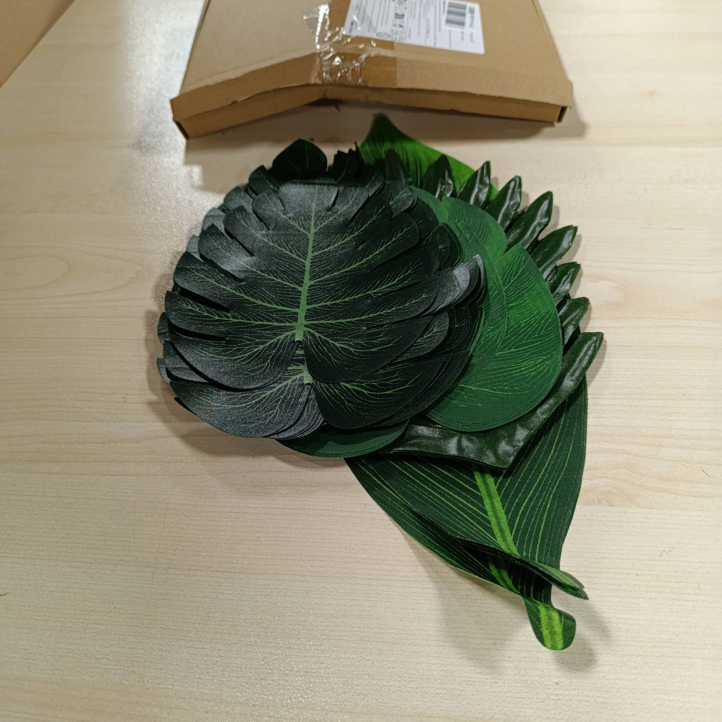 186550 - EZYDKA Gjethe Artificiale Palme, Set prej 48 Copë, Gjethe Tropikale, Gjethe Monstera, për Dekor Shtëpie, Dekorime Festash, Festë në Plazh ose Xhungël