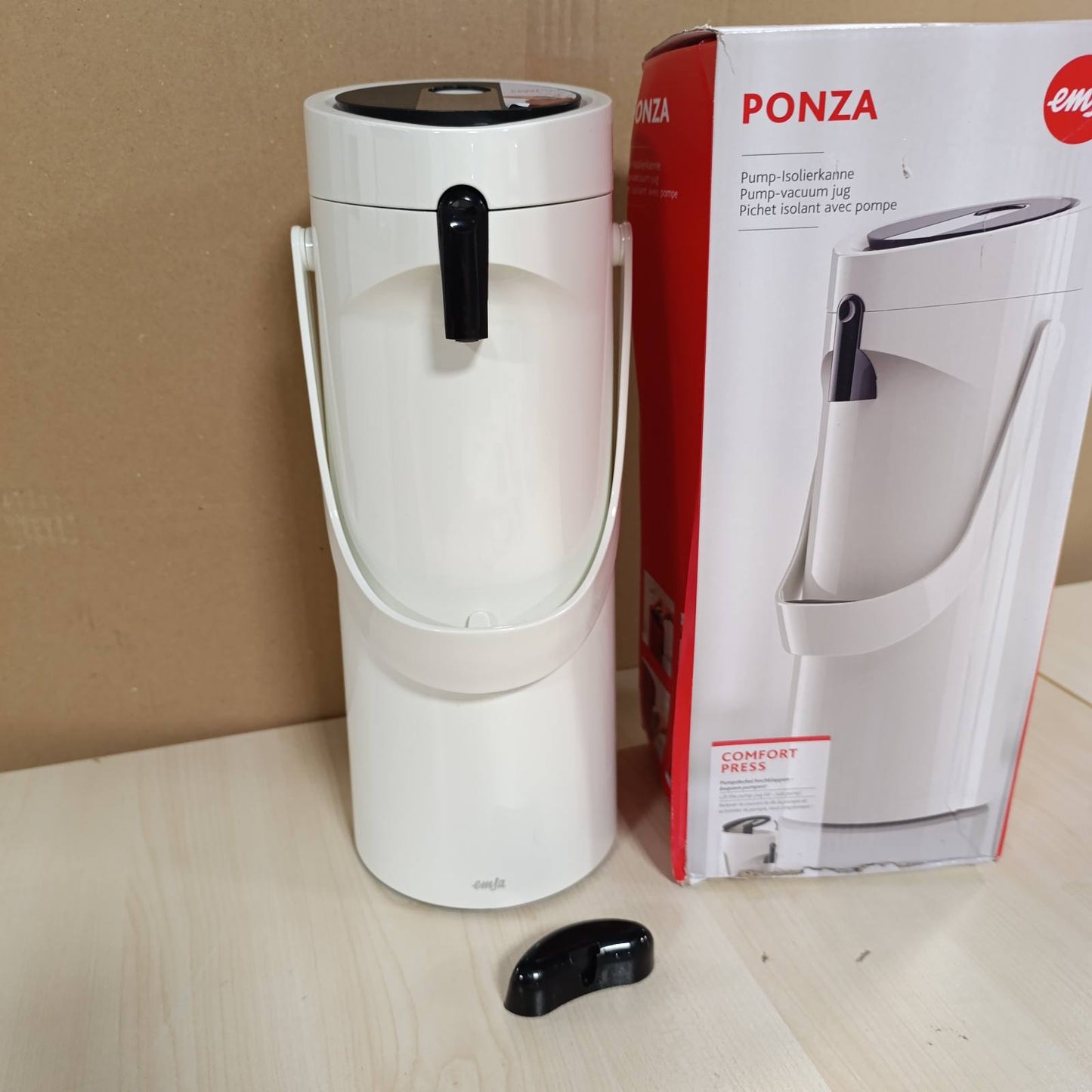 183868 - EMSA GMBH Termos Ponza ISO 515707, Kapacitet 1.9L, Inoks Çelik, Dimensionet 17 x 16.5 x 39 cm, Ngjyra e Bardhë