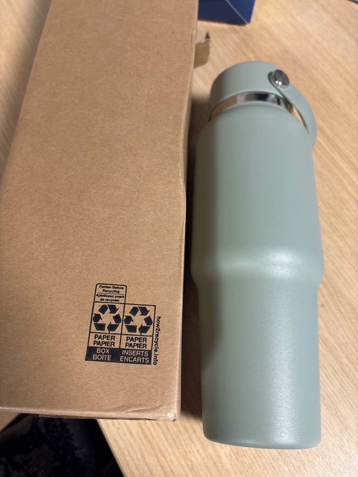 195678 - HIDRO FLASK Shishe Udhëtimi prej Çeliku Inox 946ml (32oz) e Izoluar me TempShield, Kapak Fleksibël Kundër Rrjedhjeve - Agave