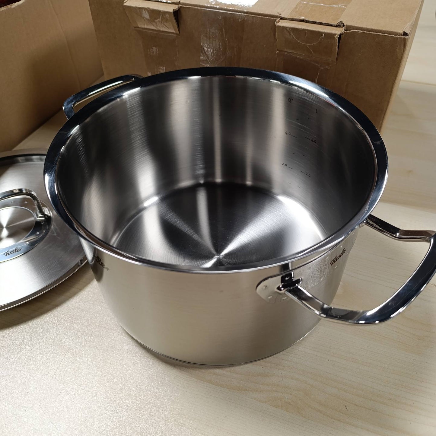 292140 - FISSLER Original-Profi Collection, Tigan Çelik Inox, Ø 24 cm, 6.3L, me kapak metalik, Induksion, Prodhuar në Gjermani