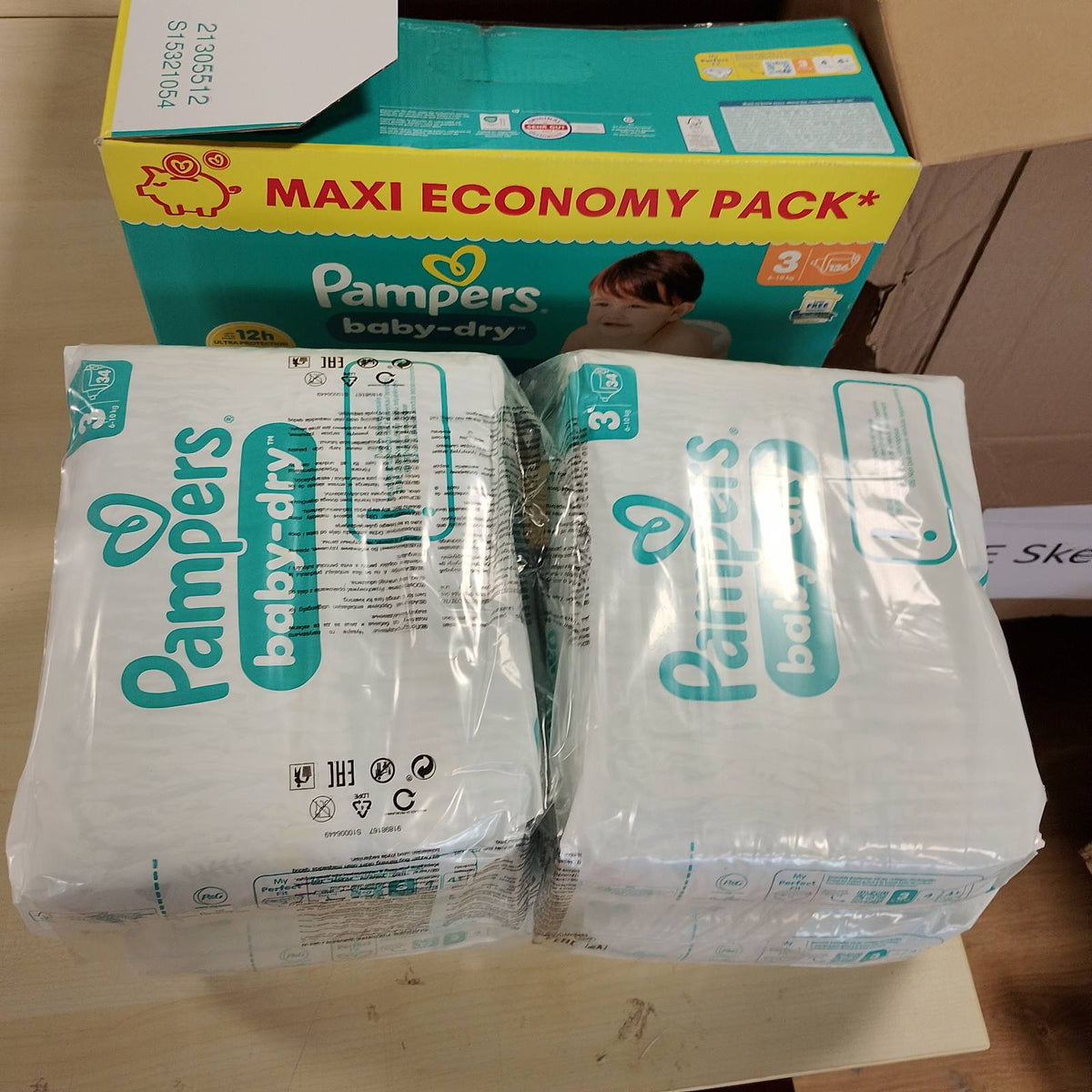298124 - PAMPERS Pampers Baby-Dry Madhësia 3 | 136 pelena | 6kg-10kg | Një natë e rehatshme deri në 100% pa rrjedhje