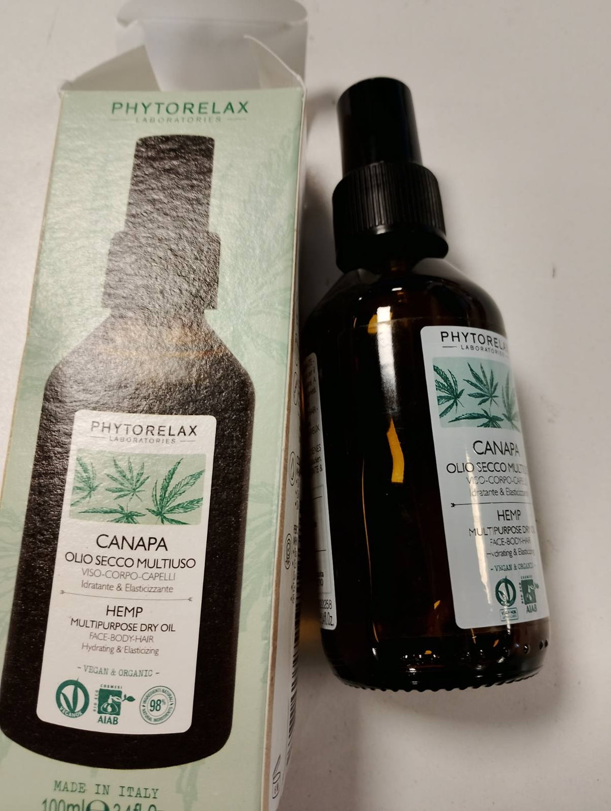 303922 - LABORATORIES PHYTORELAX Hemp Vaj i Tharë Shumëpërdorimësh për Fytyrën, Trupin dhe Flokët, 100 ml