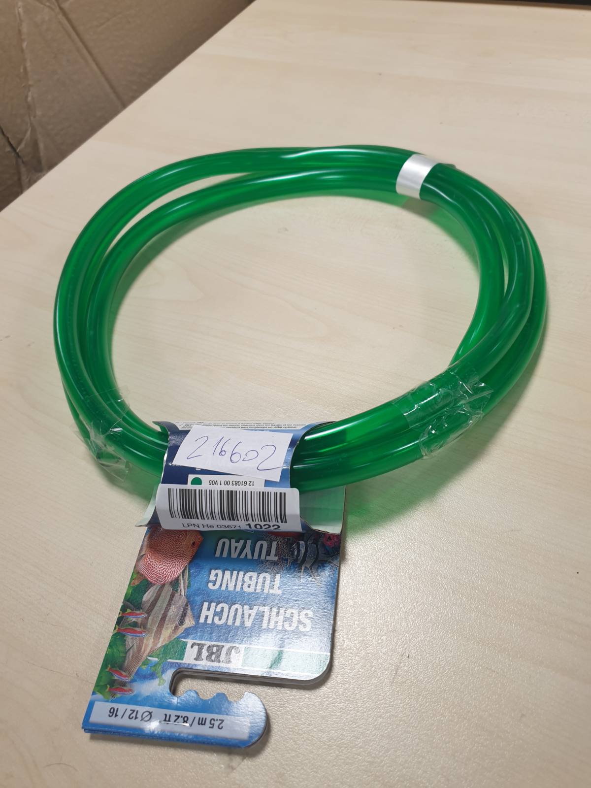 216602 - JBL Aquahose 61083, tub uji, gjatësi 2.5 m, diametër 12/16 mm, jeshil