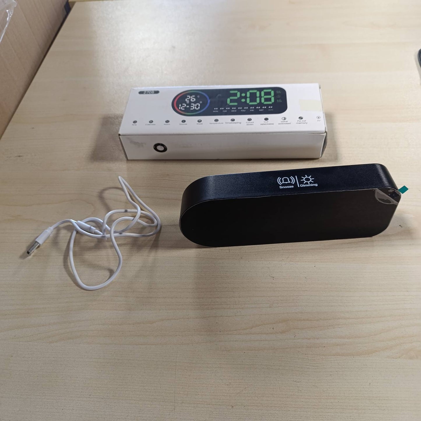 185993 - DIBONIUR Orë Dixhitale me Alarm LED, me Alarm të Dyfishtë, Energjia USB/Bateri, Funksion Memorie Fikjeje dhe Numërim Mbrapsht