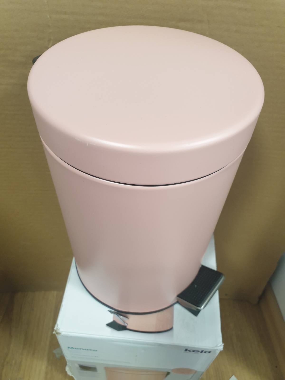 197463 - MONACO Kosh Kozmetik Kela 3L, Pedale Metalike, Kovë Brendshme dhe Dorezë Mbajtëse për Banjo, Rozë e Vjetër Mat