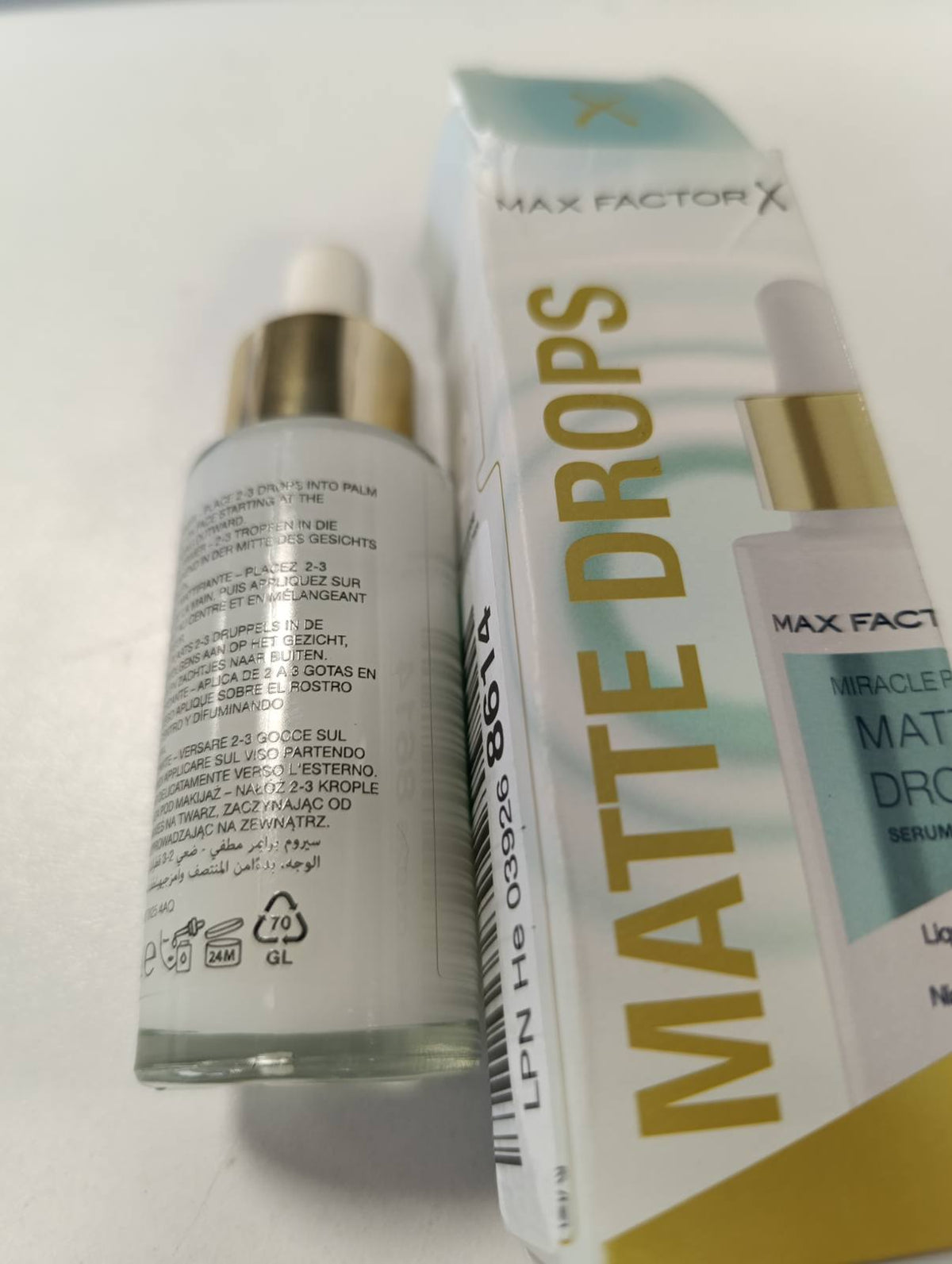 306773 - MAX FACTOR Miracle Pure Matte Drops Serum Primer, bazë hidratuese me niacinamidë dhe cika, 30 ml