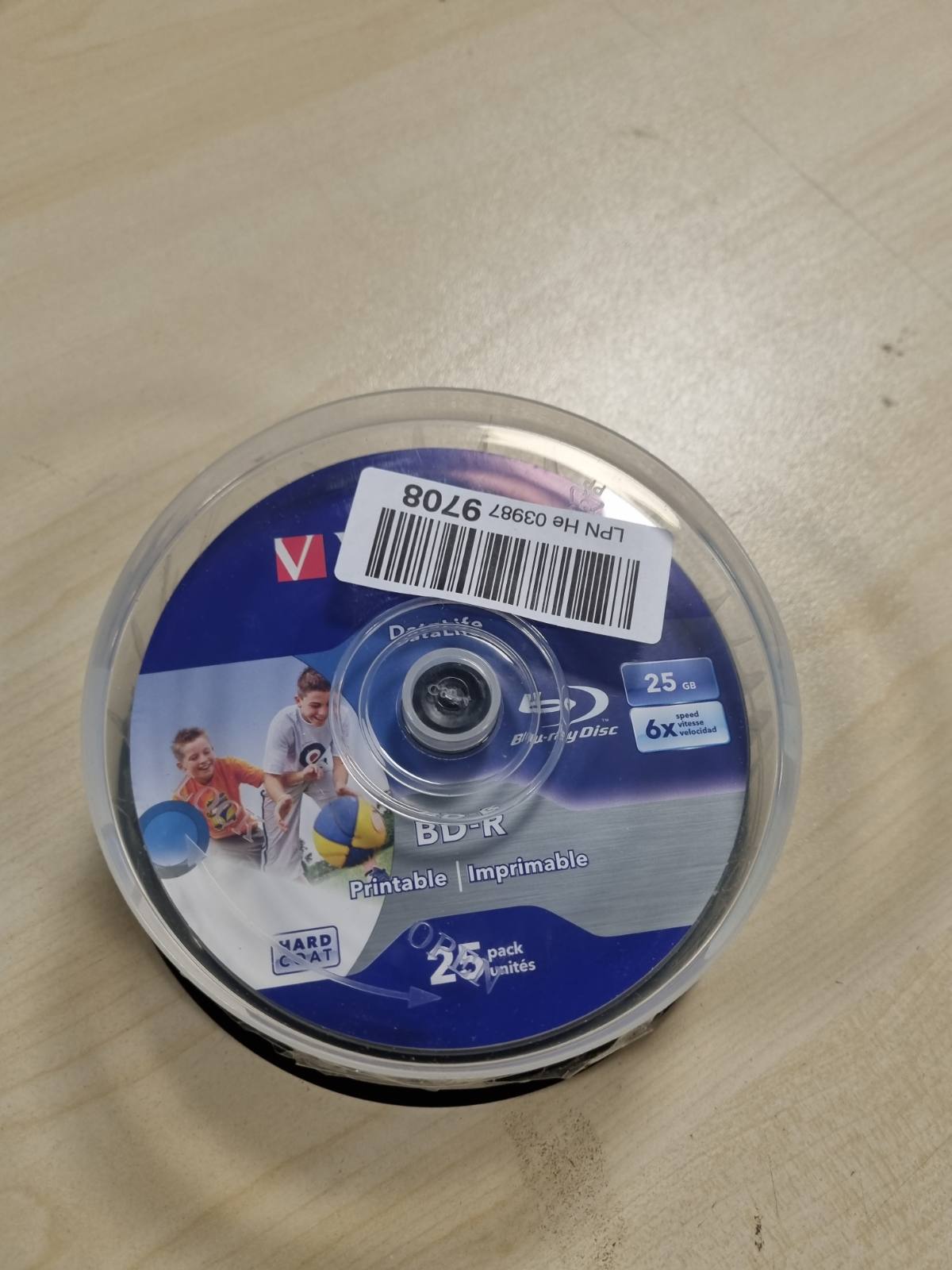 299750 - VERBATIM DataLife BD-R 25GB 6x i gjerë me bojë, i printueshëm me bojë, 25er me spindel