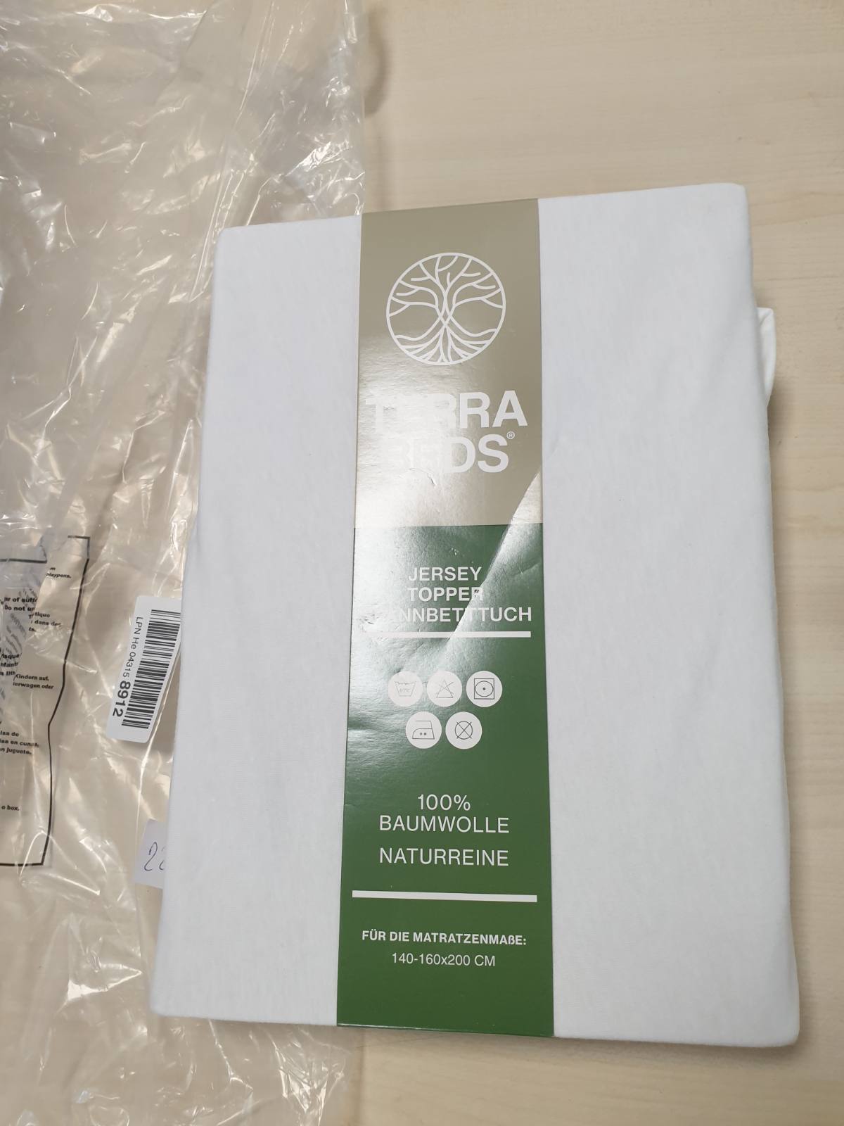 224322 - TERRA BEDS Çarçaf i Fiksuar Premium 140x200cm - 160x200cm, 160g/m2, 100% Pambuk Oeko-TEX