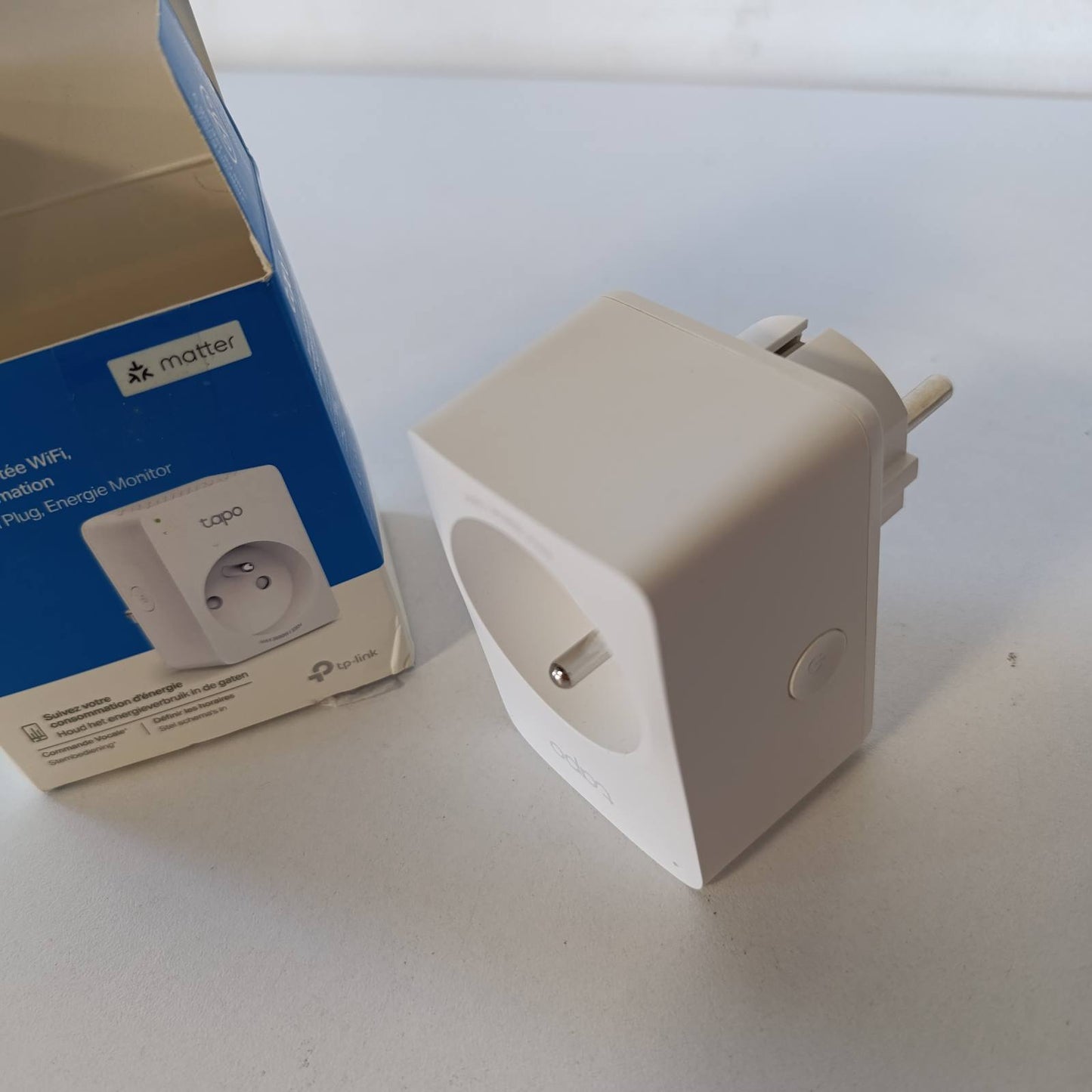 273725 - TAPO Prizë inteligjente Wi-Fi Tapo Matter, Gjurmim Energjie, 16 A, Tipi E, e pajtueshme me Apple Home, Alexa dhe Google, Kontrollon Ventilatorët dhe Kondicionerët, Tapo P110M