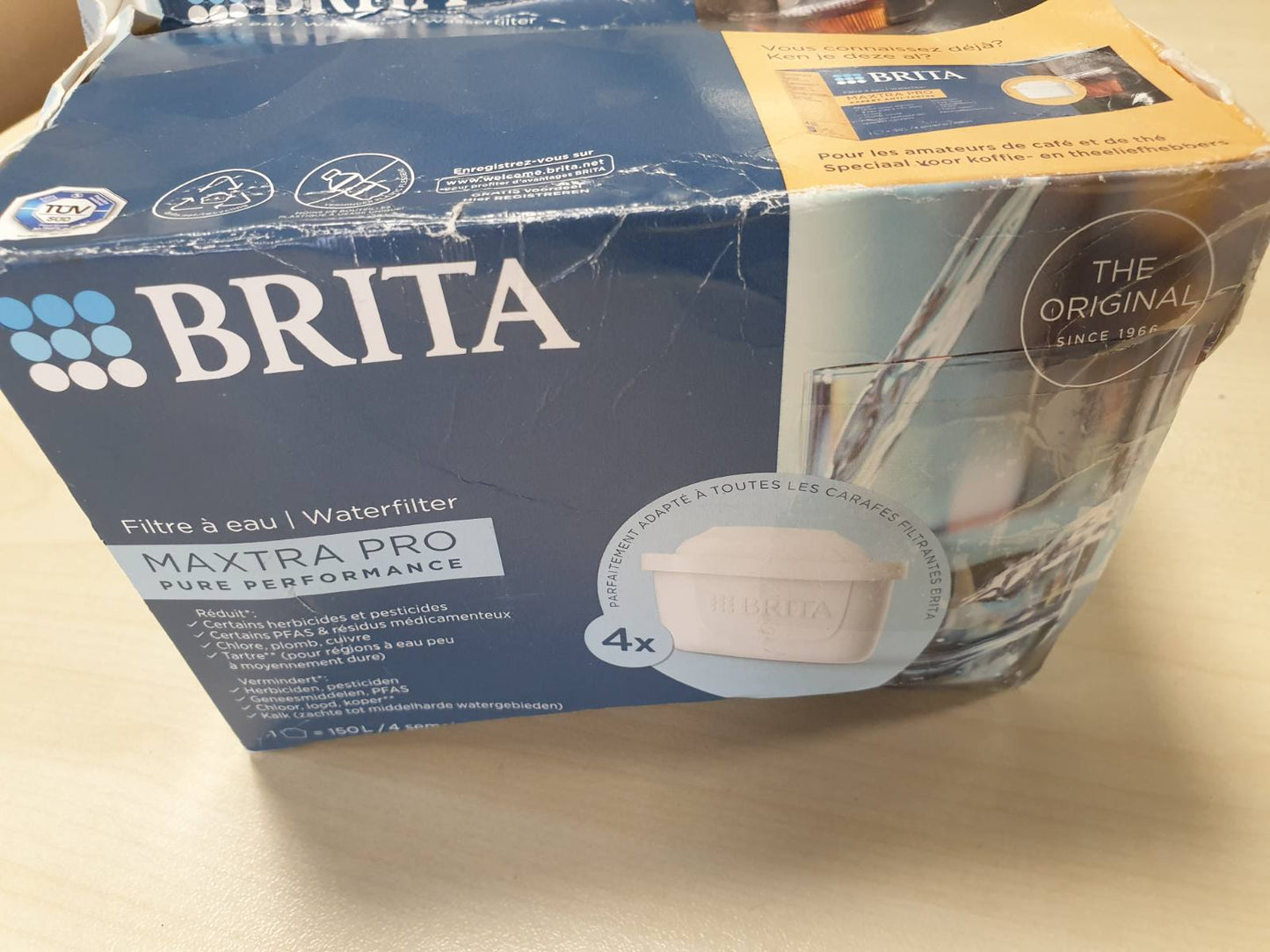 184112 - BRITA - Pako me 4 Fishekë Filtri Uji MAXTRA PRO Pure Performance, Zvogëlon Mikro-Papastërtitë, Metalet, Klori dhe Gëlqerja