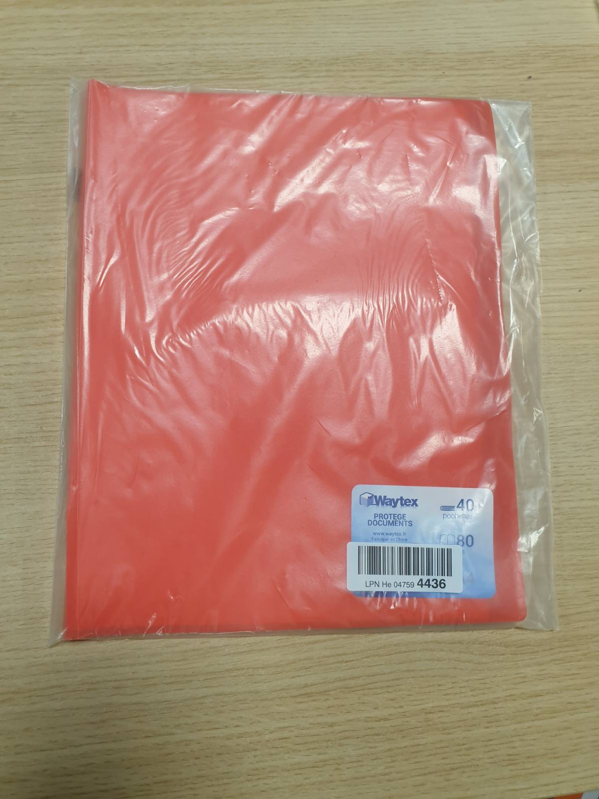 296425 - WAYTEX Mbrojtëse Dokumentesh A4, 80 Pamje, 40 Xhepa, Mbulesë Polipropileni e Kuqe