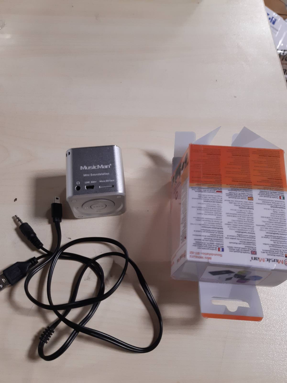 276939 - MUSICMAN Altoparlant Mini Portativ Bluetooth BT-X2, Mbështetje për Kartën MicroSD, Altoparlant Kompakt për Telefona, Tableta, Laptopë, Ngjyrë Argjend