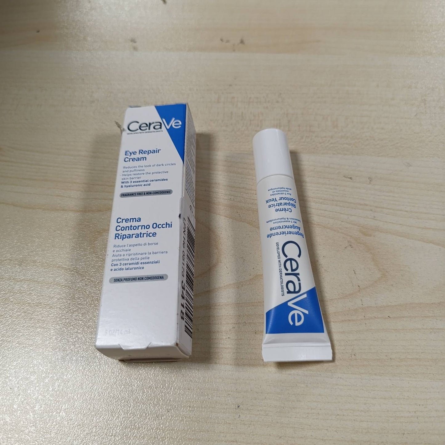 275645 - CeraVe Krem rigjenerues për sytë, 14 ml, për rrathë të errët dhe ënjtje, me acid hialuronik dhe 3 ceramide esenciale