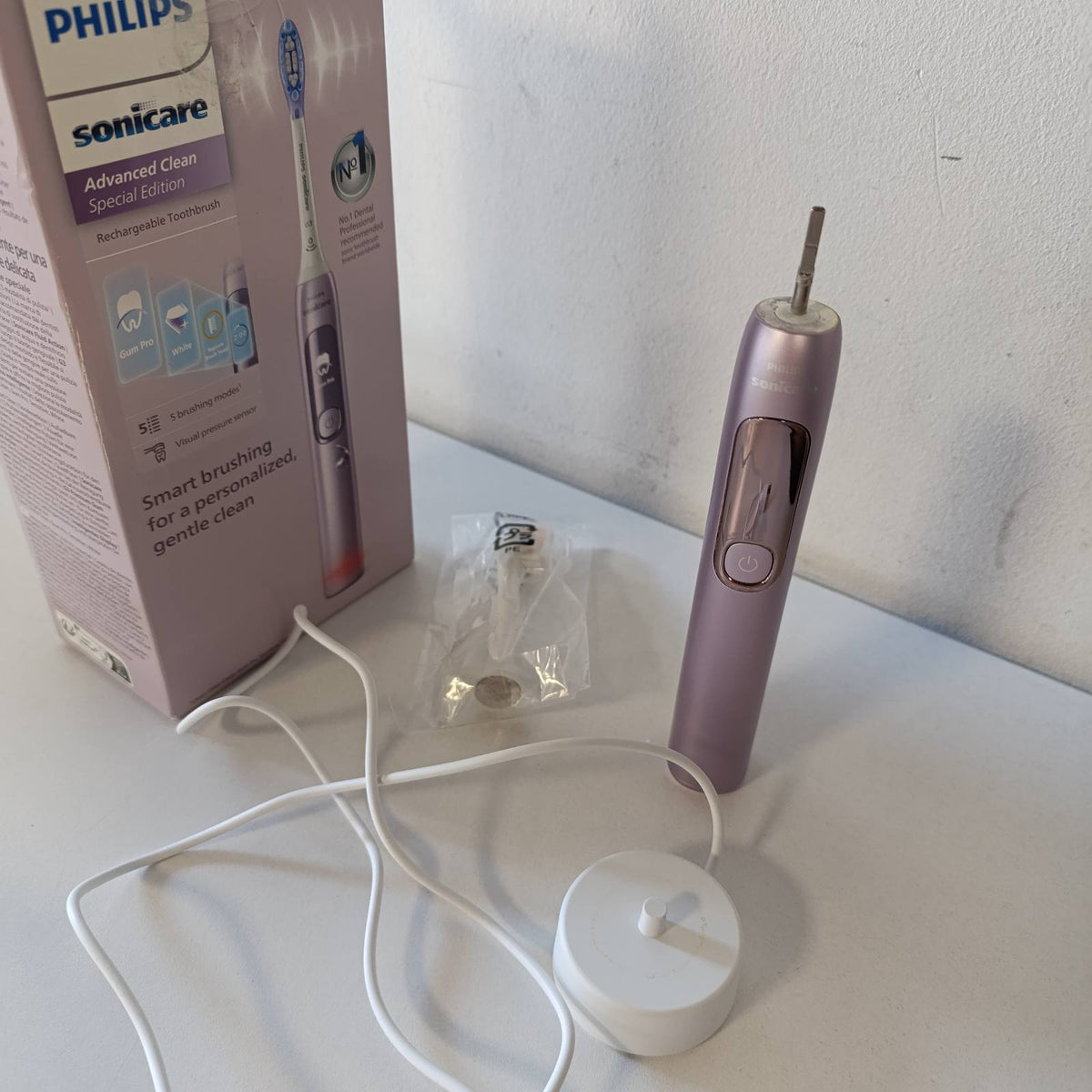 315111 - Furçë dhëmbësh elektrike Sonicare AdvancedClean HX3792/12 - Ekran inteligjent, sensor presioni, kokë furçe zëvendësuese, 5 mënyra larjeje, rozë