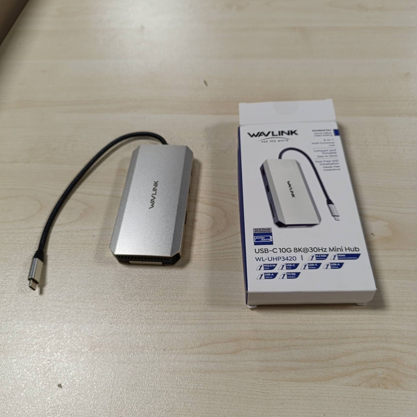 268377 - WAVLINK Hub 10Gbps USB-C me portë M.2 PCIe/SATA SSD, HDMI, PD 100W, USB-A&C 3.2/2.0, vend për kartë SD dhe TF, i pajtueshëm me MacBook/Chromebook/Dell/HP/Lenovo
