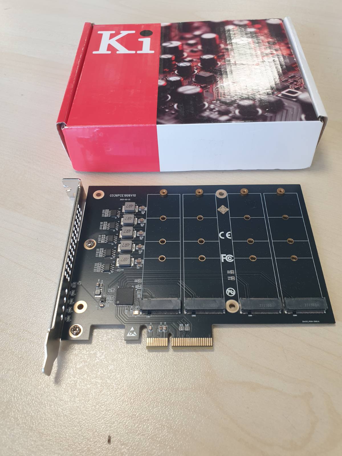 299230 - KALEA-INFORMATIQUE Kartë Kontrolluese M.2 PCIe 3.0 x4, për 4 SSD M.2 NVMe M Key