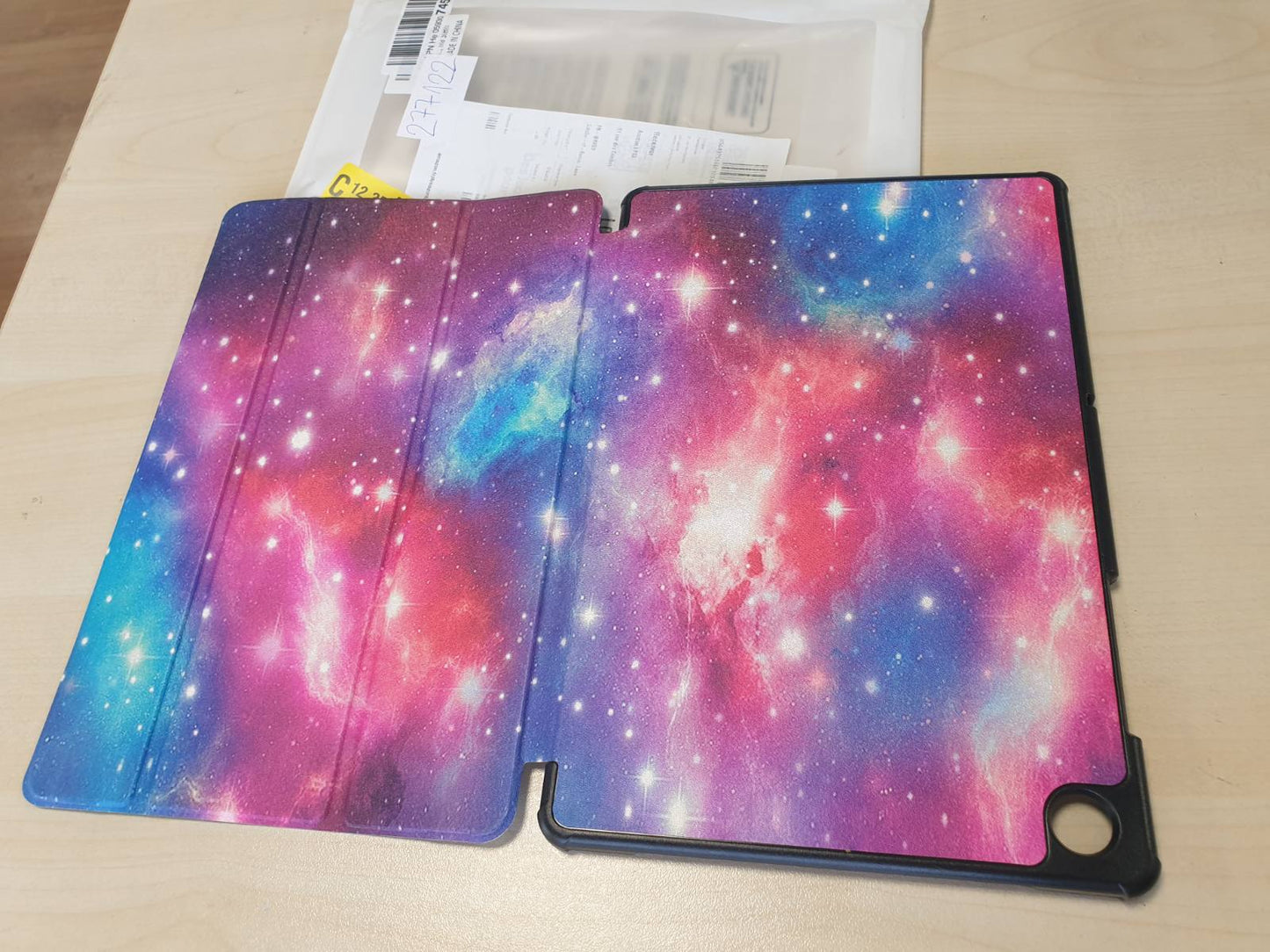 277122 - EASYACC Mbrojtëse për Samsung Galaxy Tab A9+/A9 Plus 11 inç 2023, prej lëkure PU ultra e hollë me funksion zgjimi/gjumi automatik - Purple Star