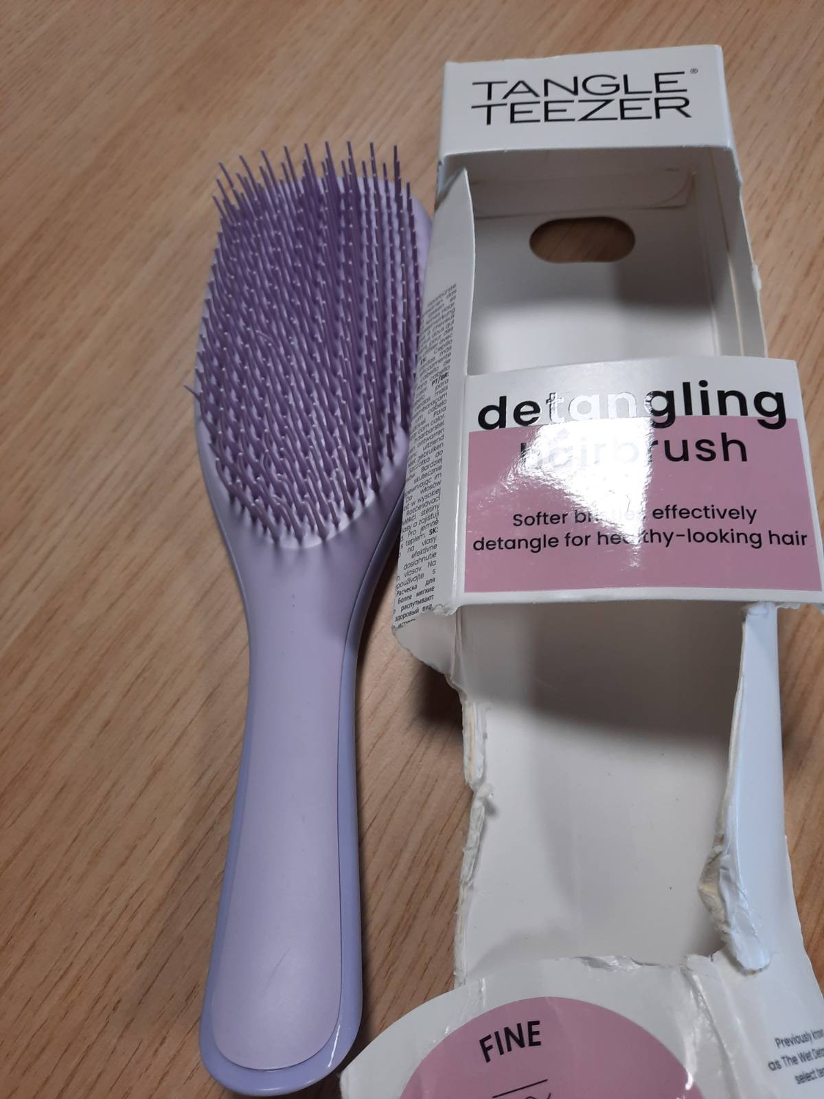 300981 - TANGLE TEEZER Furçë flokësh Ultimate Detangler për flokë të lyer, të hollë dhe të hollë – Qime të buta me dy nivele – Vjollcë