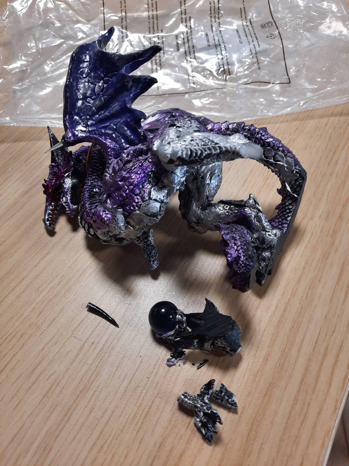 294214 - NEMESIS NOW Figurinë Dragoi Mbrojtës - Vjollcë - 18 cm