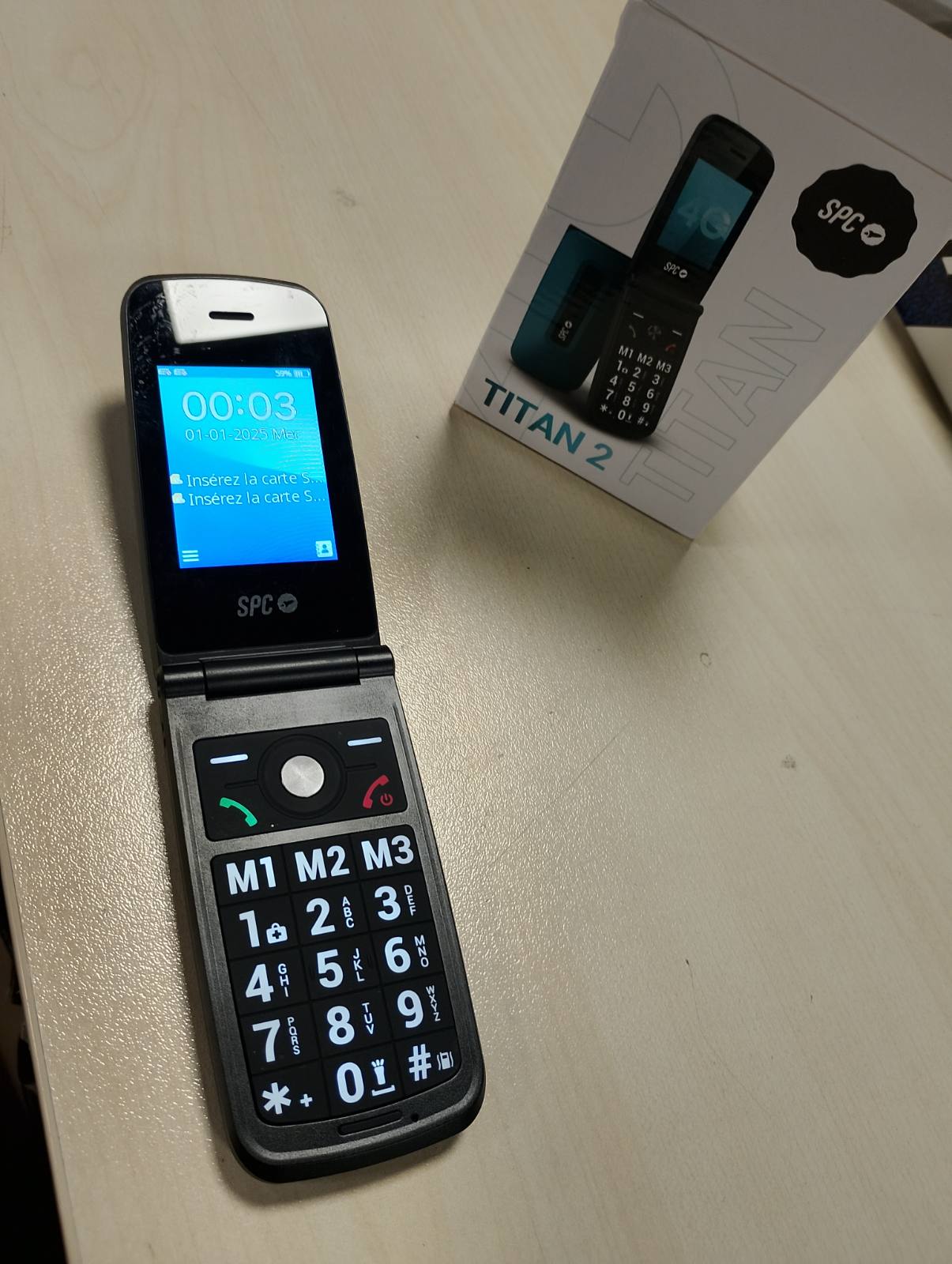 292632 - SPC TITAN 2 – Telefon 4G i palosshëm për të moshuarit me butona të mëdhenj, tingull të lartë 105dB, ekran 2.4", jetëgjatësi baterie 7-ditore - Blu