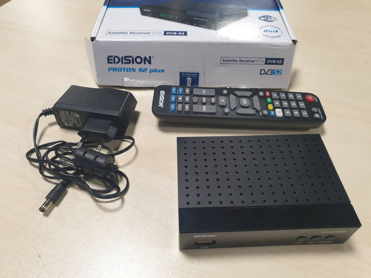 299473 - EDISION PROTON S2 PLUS FULL HD FTA, MARRËS SATELITOR ME TELEKOMANDË COMFORT 2-NË-1, PËR DVB-S2, HDMI, SCART, S/PDIF, USB, LAN, MBËSHTETJE USB WIFI, LISTA E PROGRAMEVE GJERMANE E PARAINSTALUAR