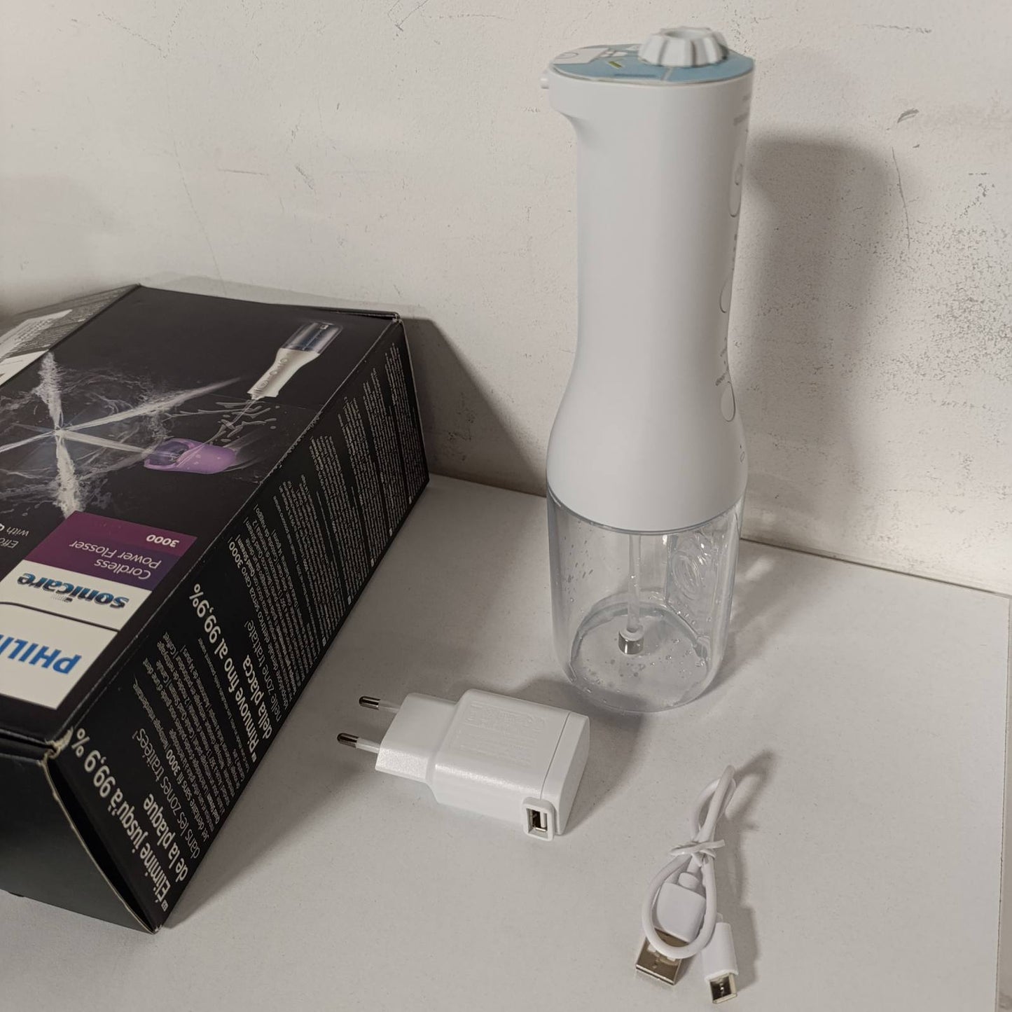 315480 - përkatës uji pa tel Sonicare Power Flosser 3000, i bardhë, model HX3826/31