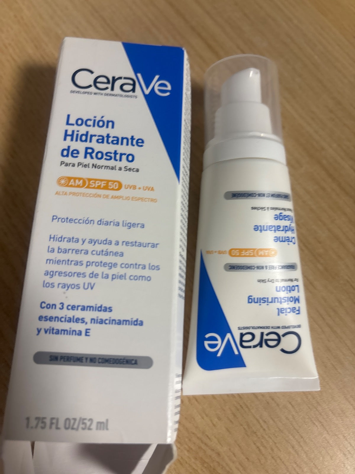 298554 - CERA VE Krem hidratues për fytyrën me SPF 50, 52 ml, për lëkurë normale deri të thatë, me 3 ceramide, niacinamidë dhe vitaminë E