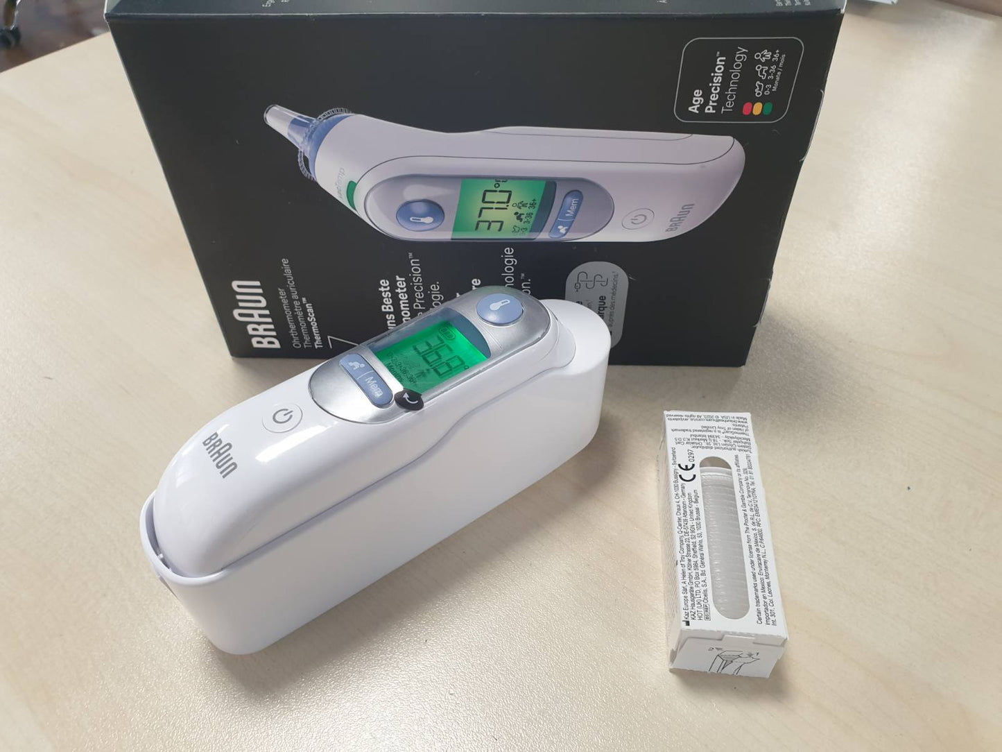 289646 - BRAUN ThermoScan 7 BRAIRT6520 - Termometër veshi - Teknologjia e Precizionit Age - Ekran dixhital me kodim ngjyrash - Miqësor për foshnje dhe fëmijë të vegjël
