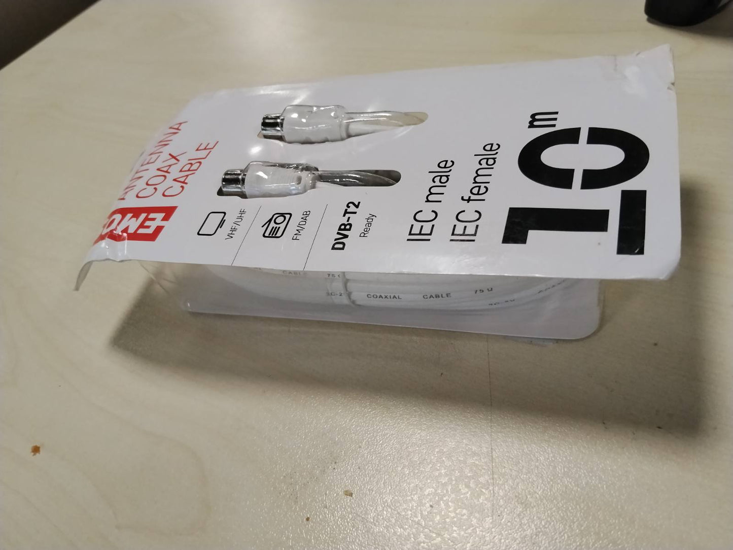 320528 - EMOS Kabllo antenash koaksiale 10 m, për televizion dixhital, mbrojtje të dyfishtë, spinë e drejtë