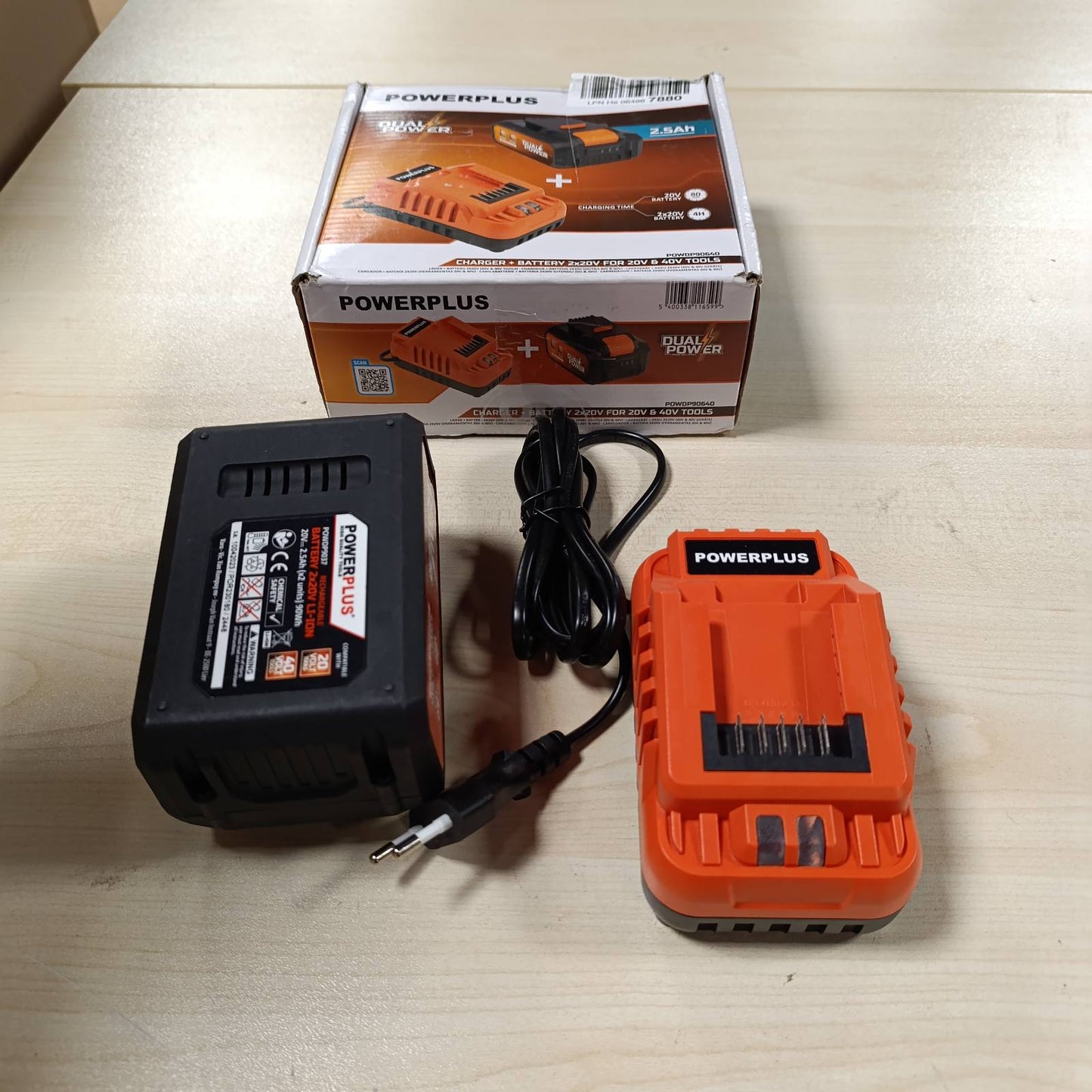 276269 - POWDP90640 BATERI DHE KARIKUES - ENERGJI E DYFISHTË - 2.5Ah/5.0Ah 2x20V - MJETE DIY PA TEL