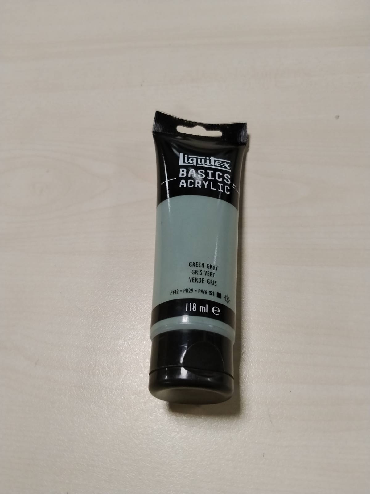310606 - LIQUITEX 8870079 BASICS BOJË AKRILIKE GRI-JESHILE – TUB 118ML, REZISTENTE NDAJ DRITËS, VIZKOZITET MESATAR, SHKËLQIM SATENI, MONOPIGMENTUAR, CILËSI ARKIVORE