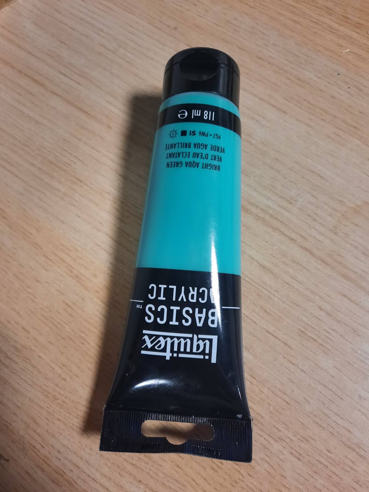 310622 - LIQUITEX 8870036 BASICS - Bojë akrilike, Tub 118 ml, Ngjyrë jeshile akua të ndritshme, rezistente ndaj dritës, cilësi arkivore, përfundim sateni