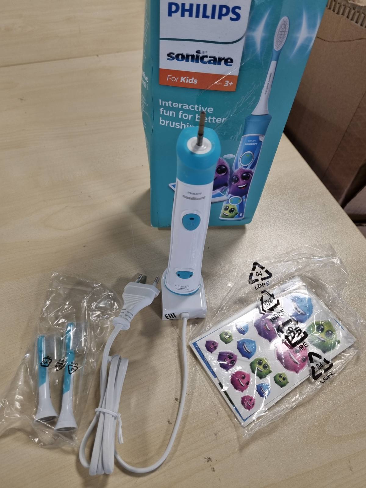 307360 - PHILIPS Sonicare For Kids, furçë dhëmbësh elektrike sonike HX6322/04, për fëmijë 3 vjeç e lart, me SmartTimer dhe QuadPacer, ngjyrë turkeze